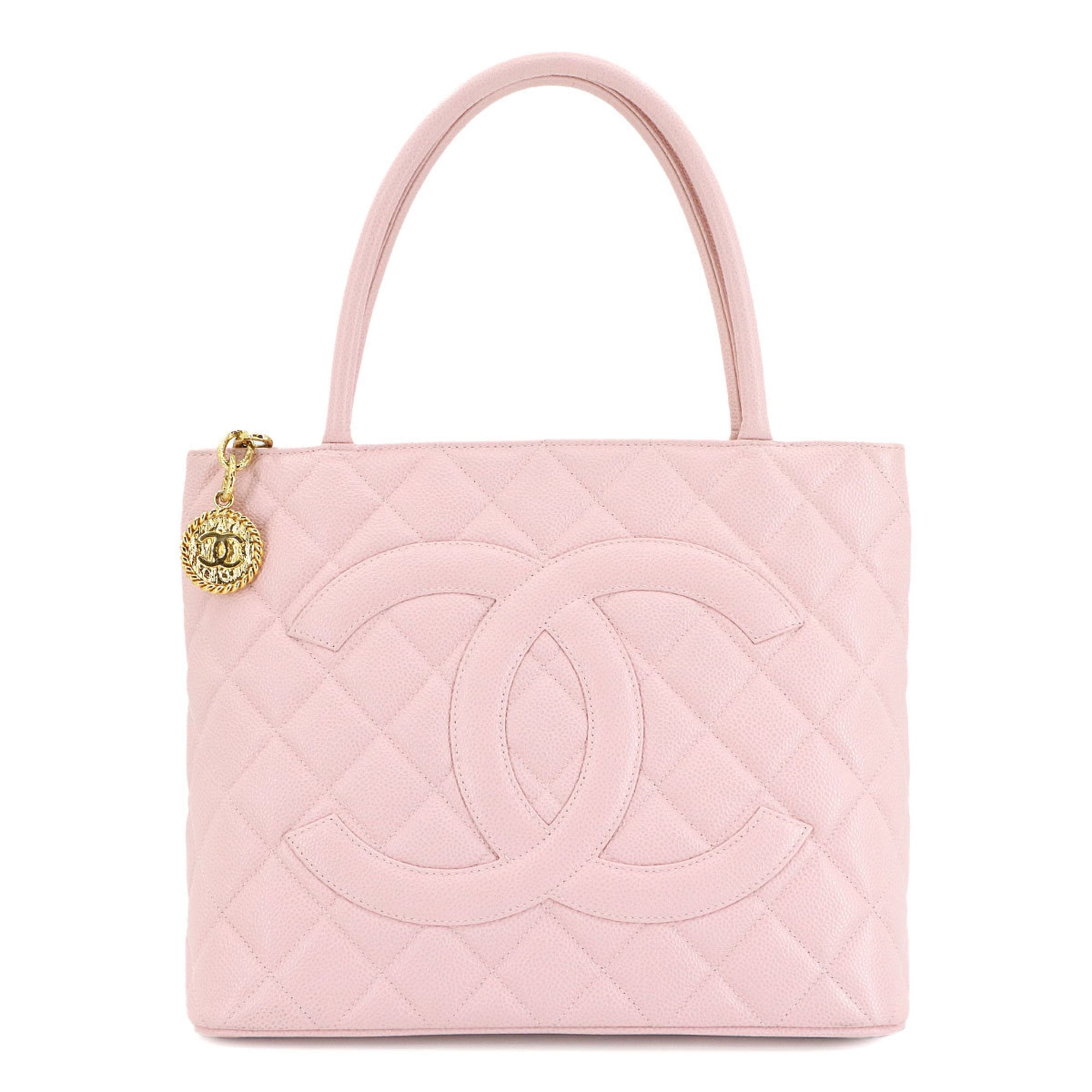Chanel Light Pink Grained Calfskin Tote Bag (Pre-Owned)