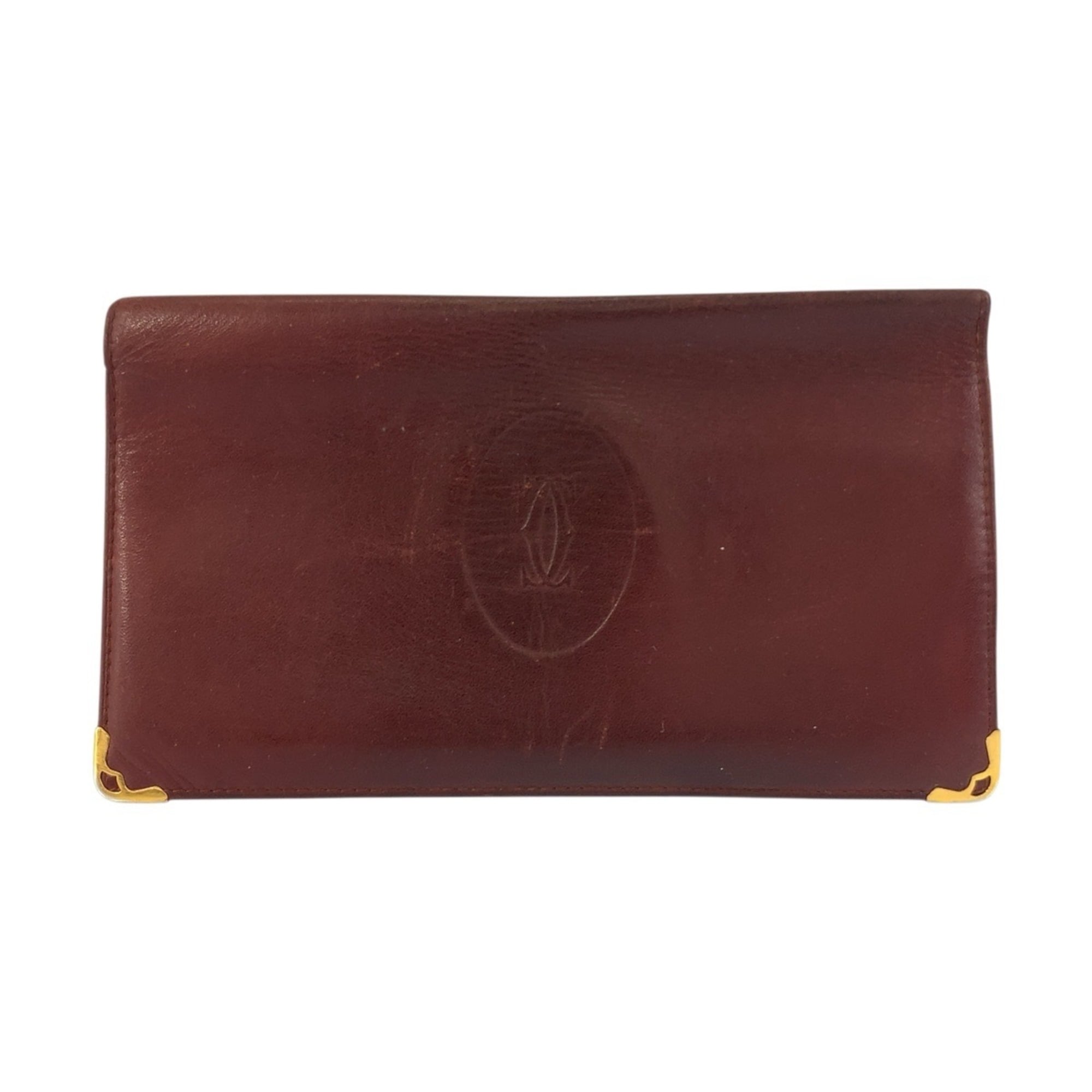 Cartier Bordeaux Leather Long Wallet (Bi-Fold) (Pre-Owned)