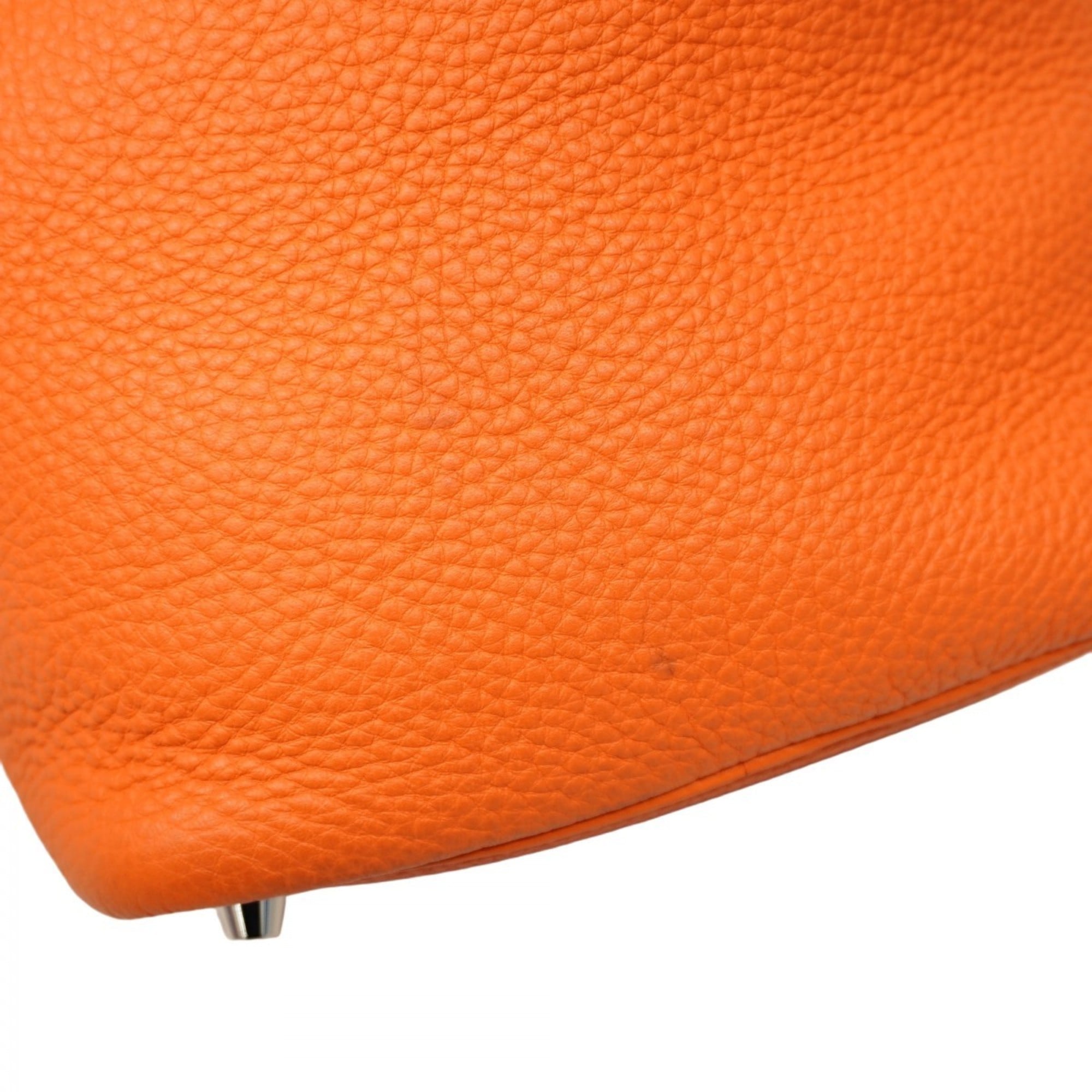 Hermes Orange Taurillon Clemence Leather Handbag (Pre-Owned)