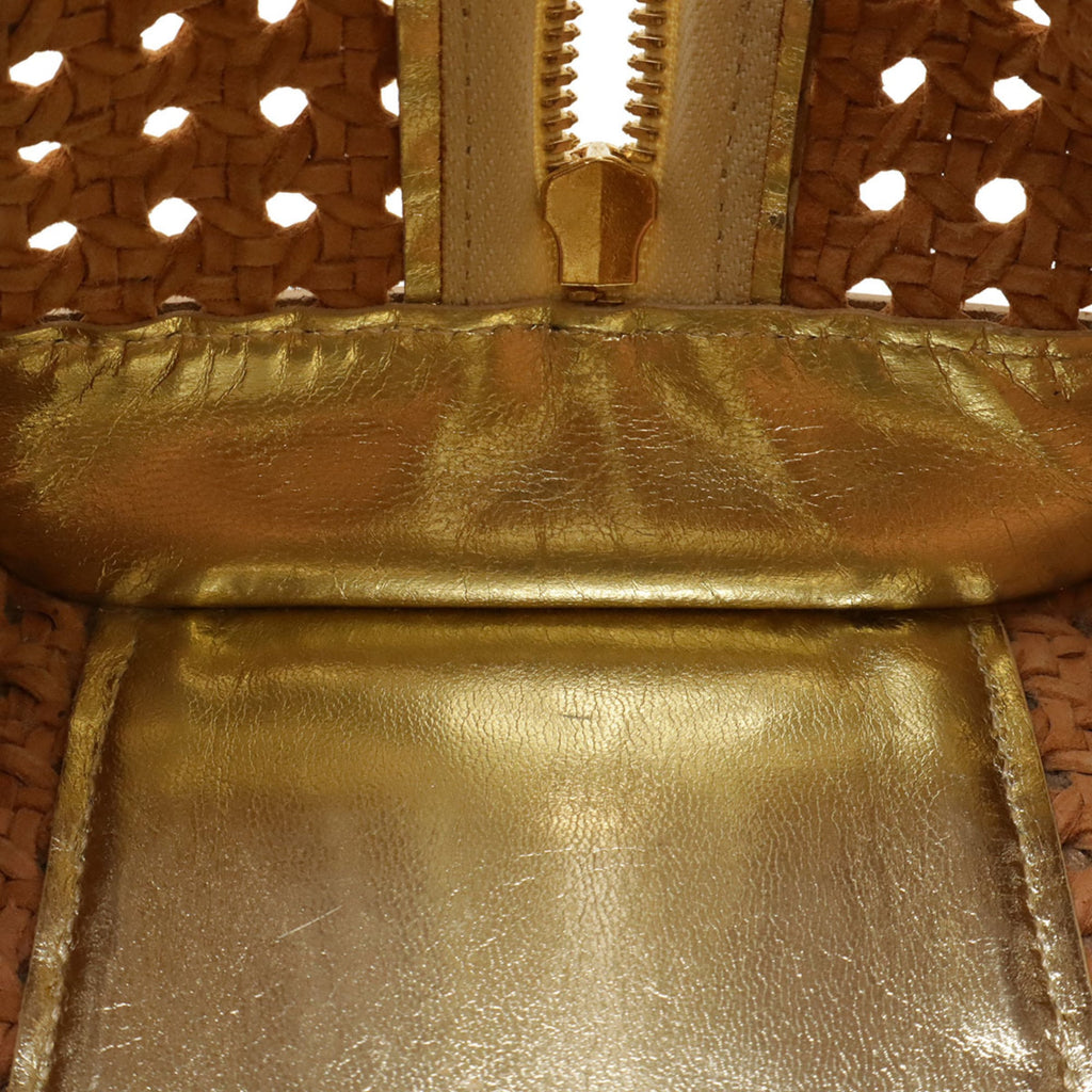 Loewe Amazona Gold Metallic Leather Handbag (Pre-Owned)