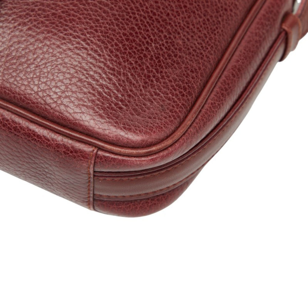 Cartier Bordeaux Wine Red Leather Shoulder Bag (Pre-Owned)