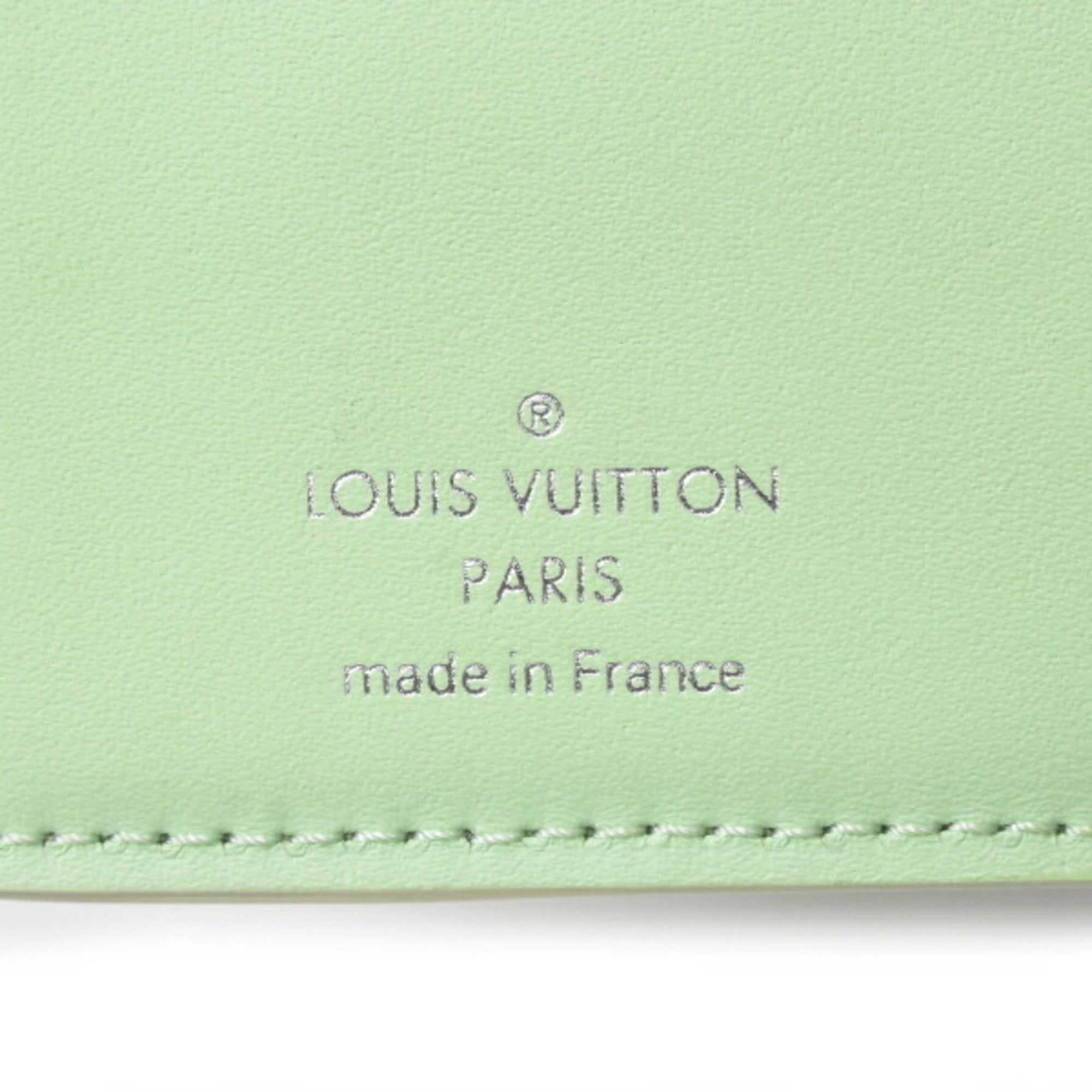 Louis Vuitton Beige Green Mahina Leather Wallet (Bi-Fold) (Pre-Owned)