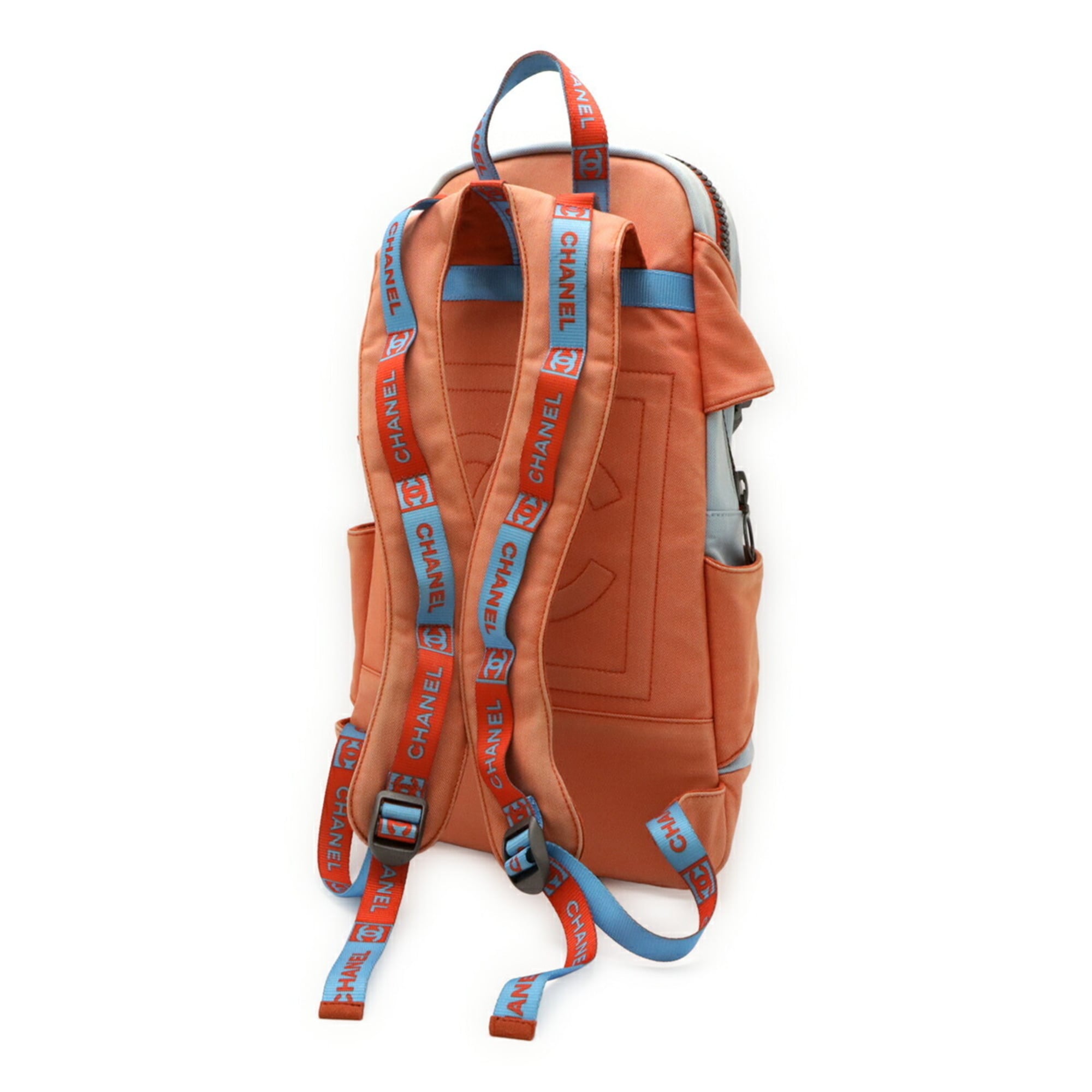 Chanel Sport Light Blue Orange Red Canvas Backpack (Pre-Owned)