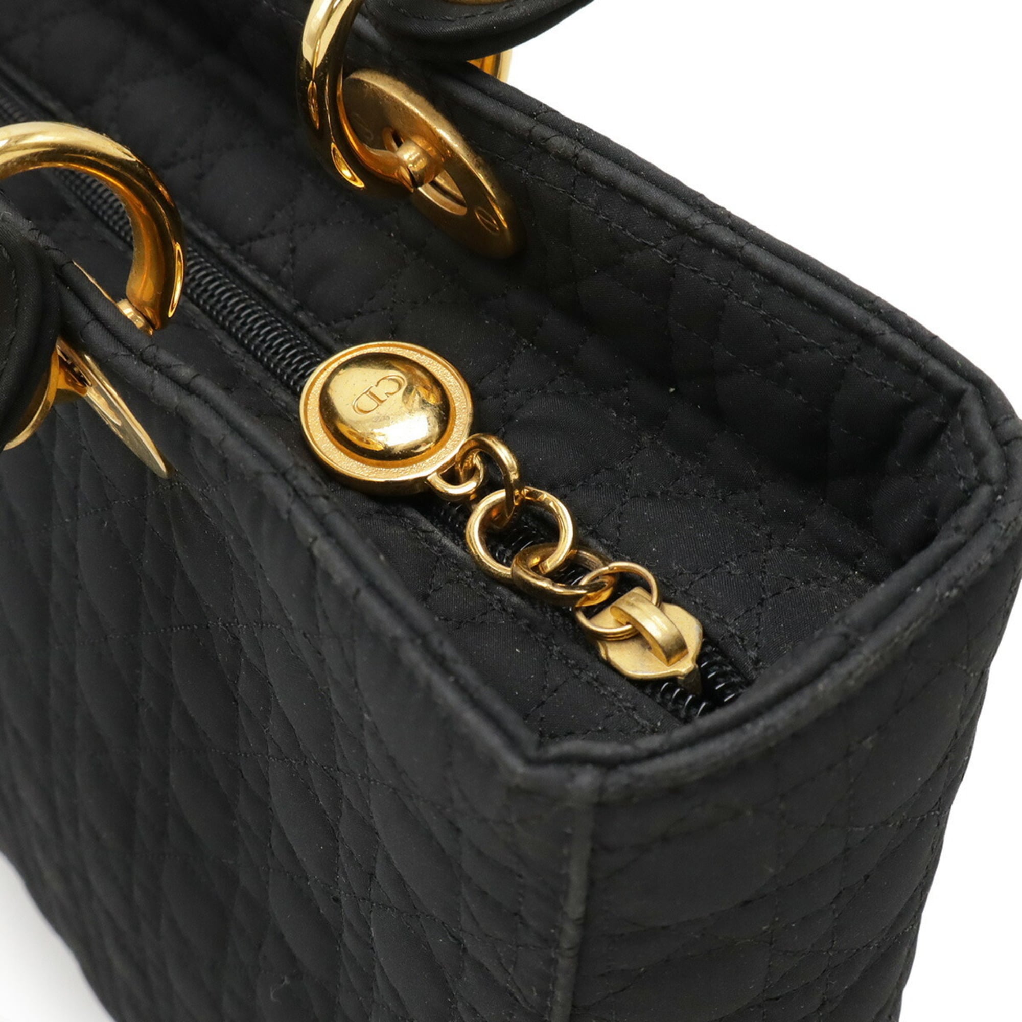 Christian Dior Black Nylon Leather Handbag Tote Bag (Pre-Owned)