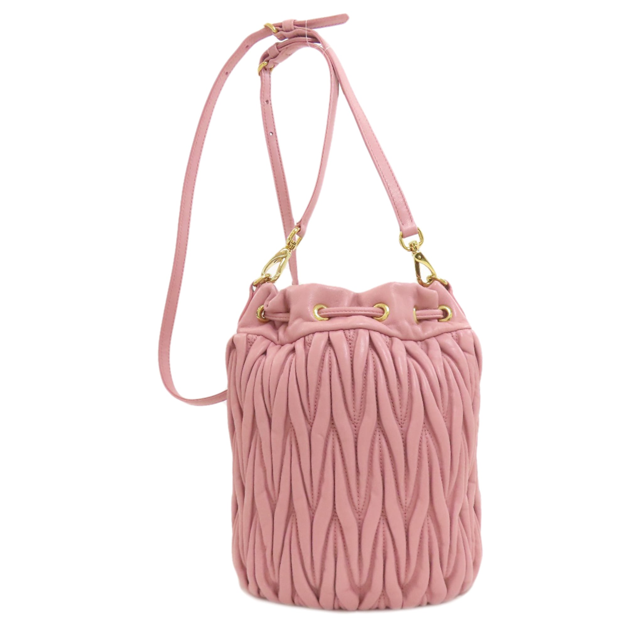 Miu Miu Pink Leather Baguette Bag Shoulder Bag (Pre-Owned)