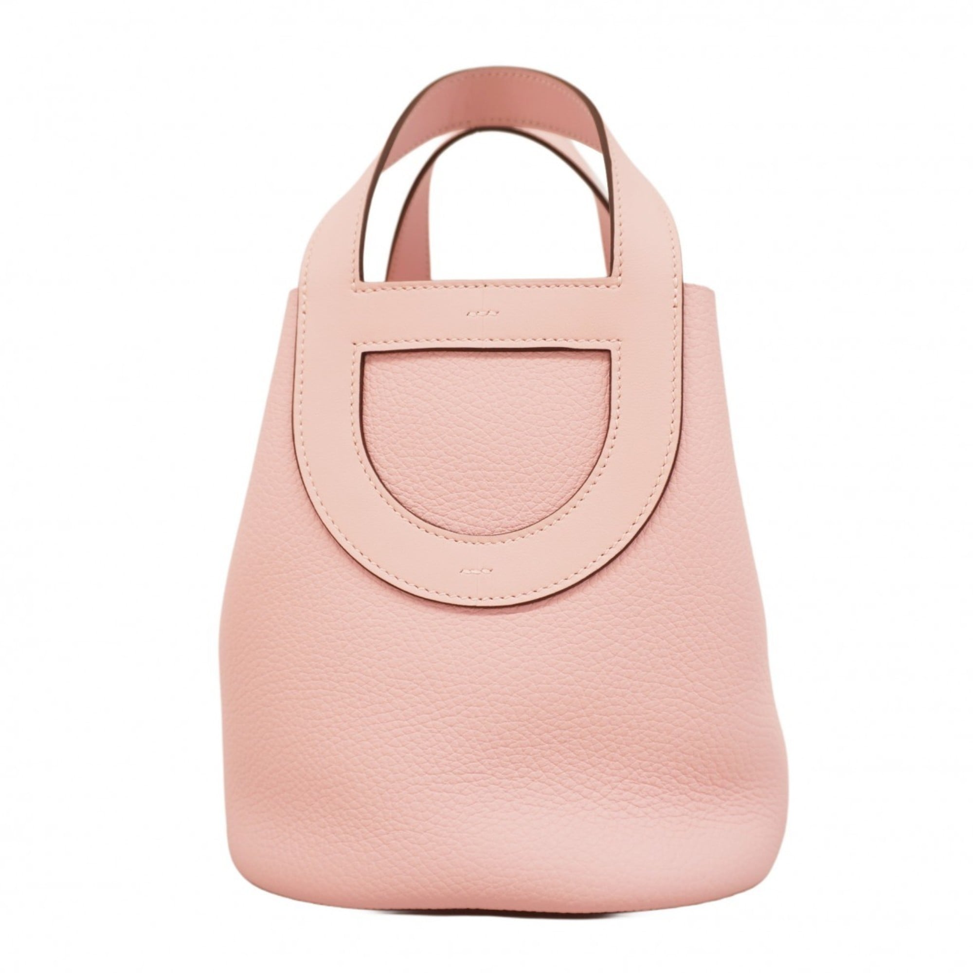 Hermes Rose Sakura Taurillon Clemence Leather Handbag (Pre-Owned)