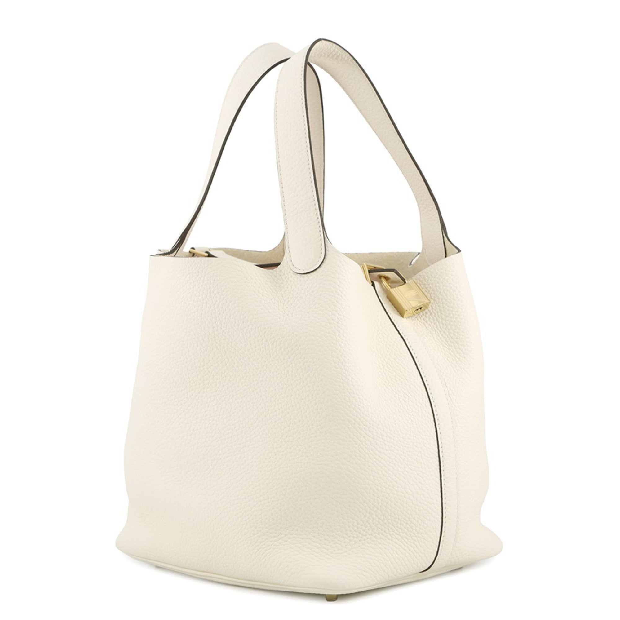 Hermes Picotin Gold Taurillon Clemence Leather Handbag (Pre-Owned)