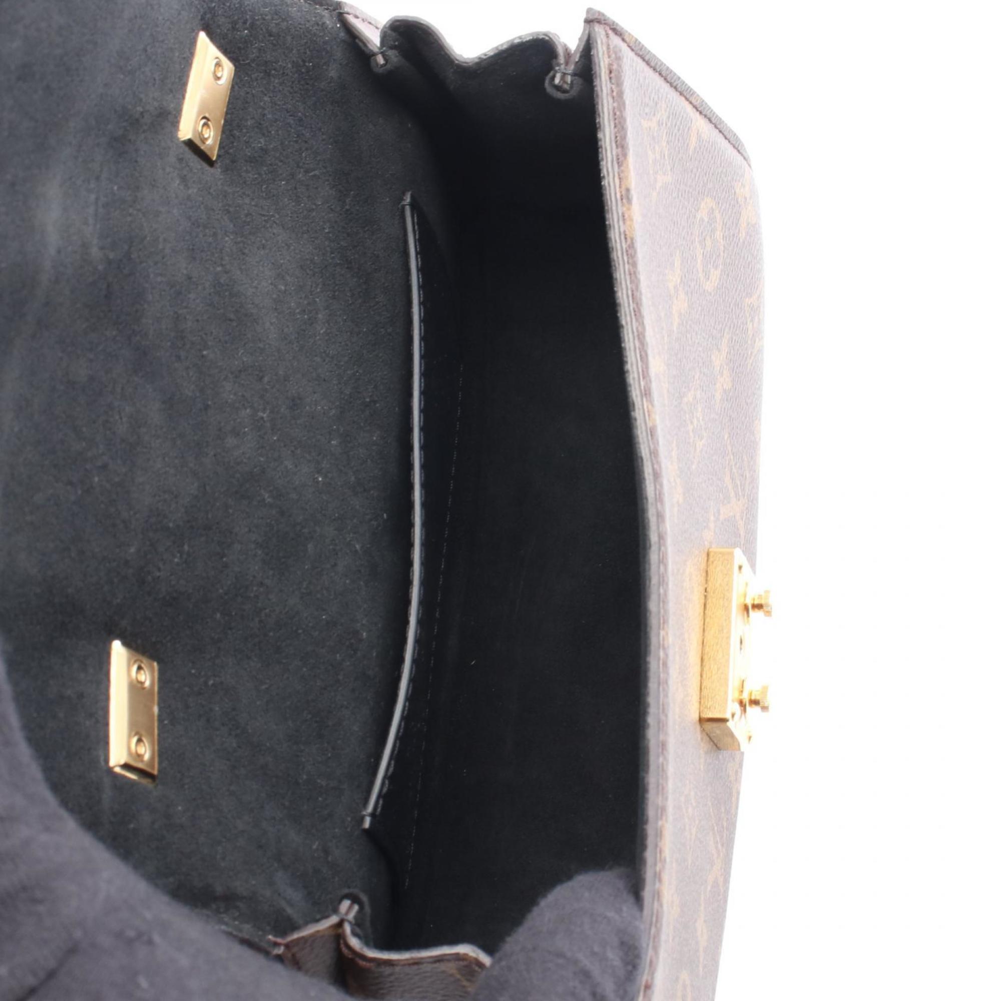 Louis Vuitton Black Brown Monogram Reverse Coated Canvas Leather Handbag (Pre-Owned)