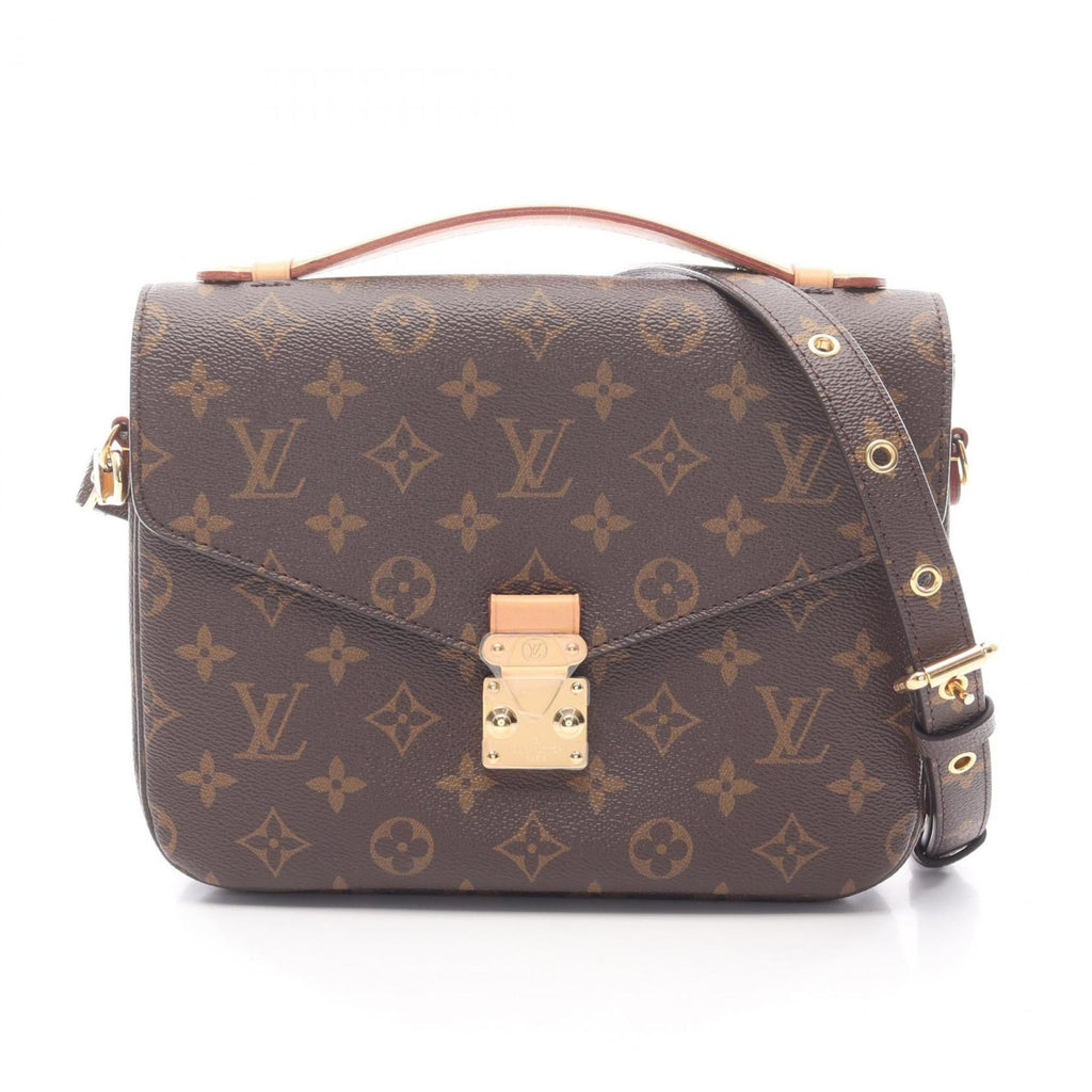 Louis Vuitton Brown Monogram Coated Canvas Leather Handbag Pochette (Pre-Owned)