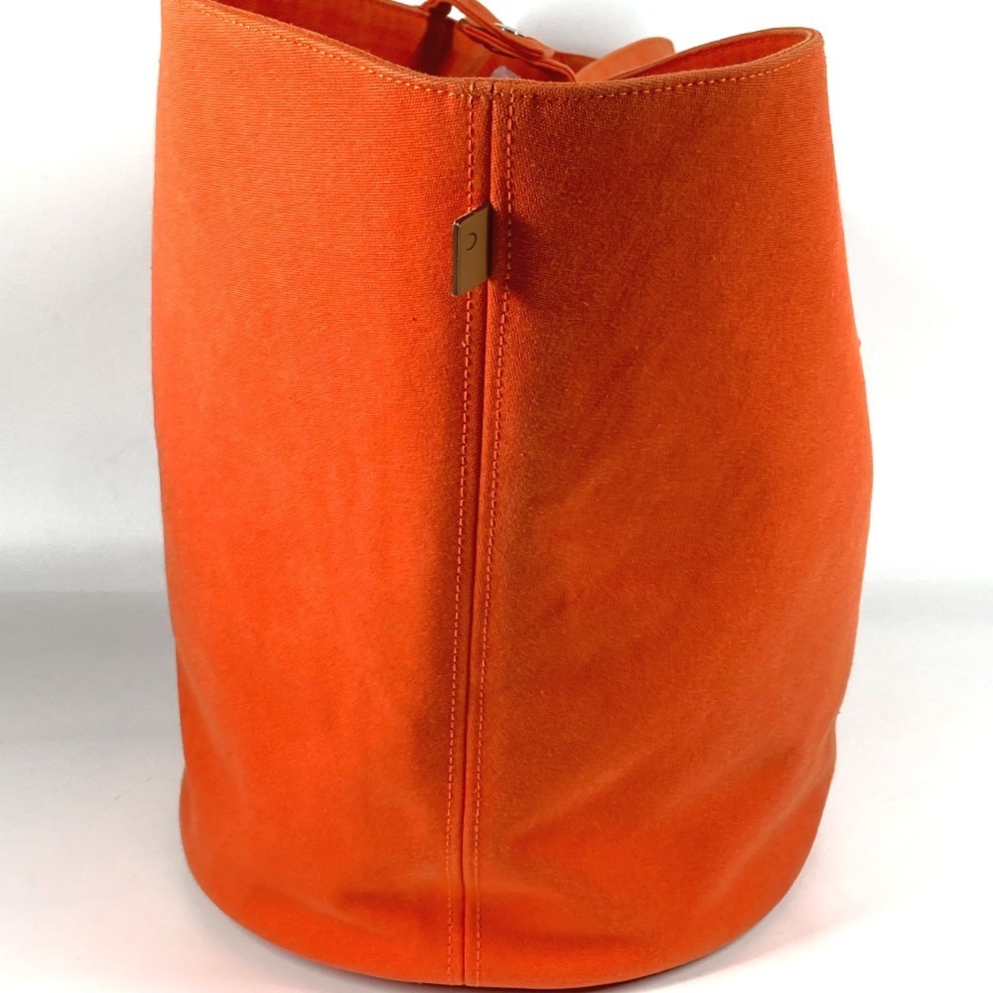 Hermes Orange Cotton Boston Bag Handbag Shoulder Bag Tote Bag (Pre-Owned)
