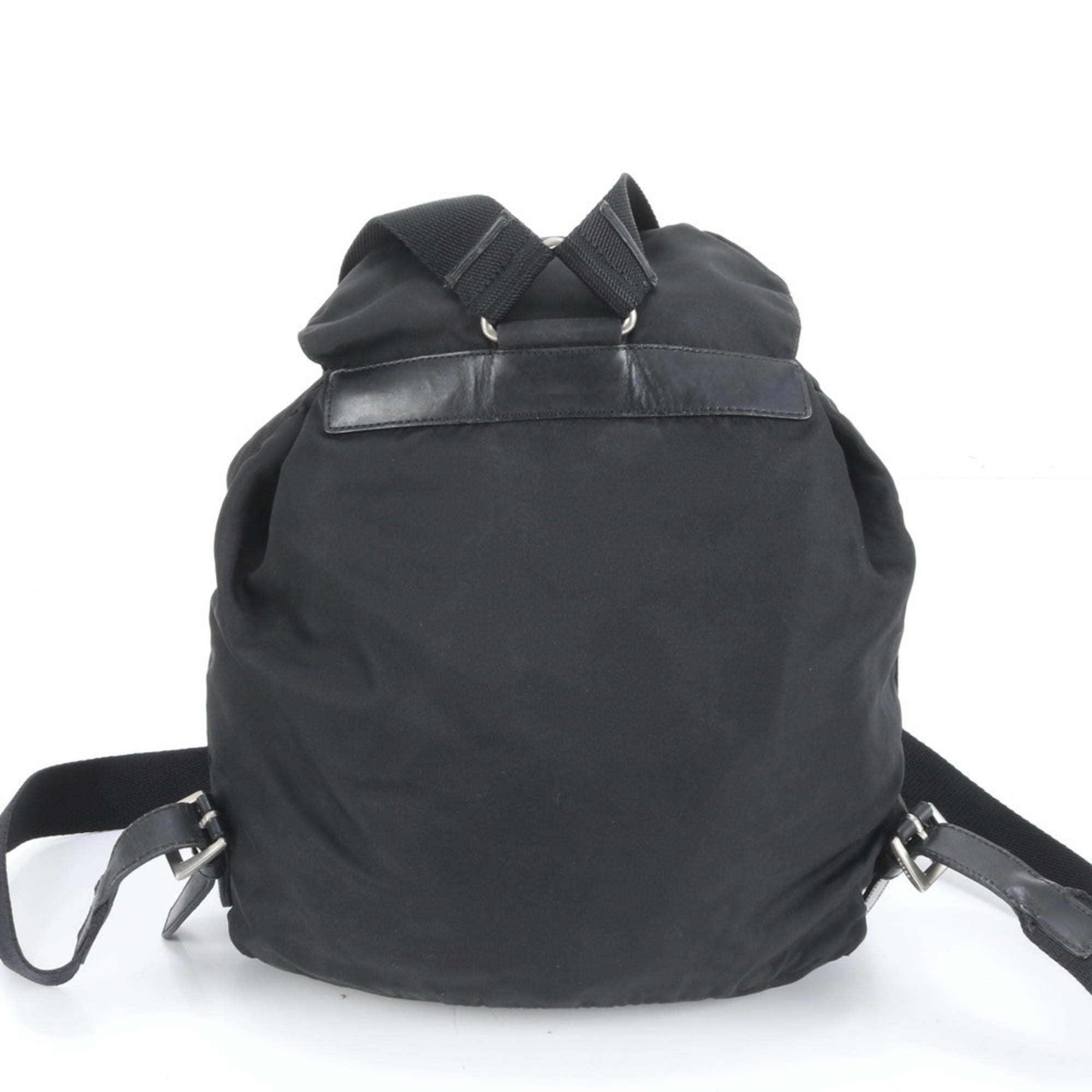 Prada Black Leather Nylon Backpack (Pre-Owned)