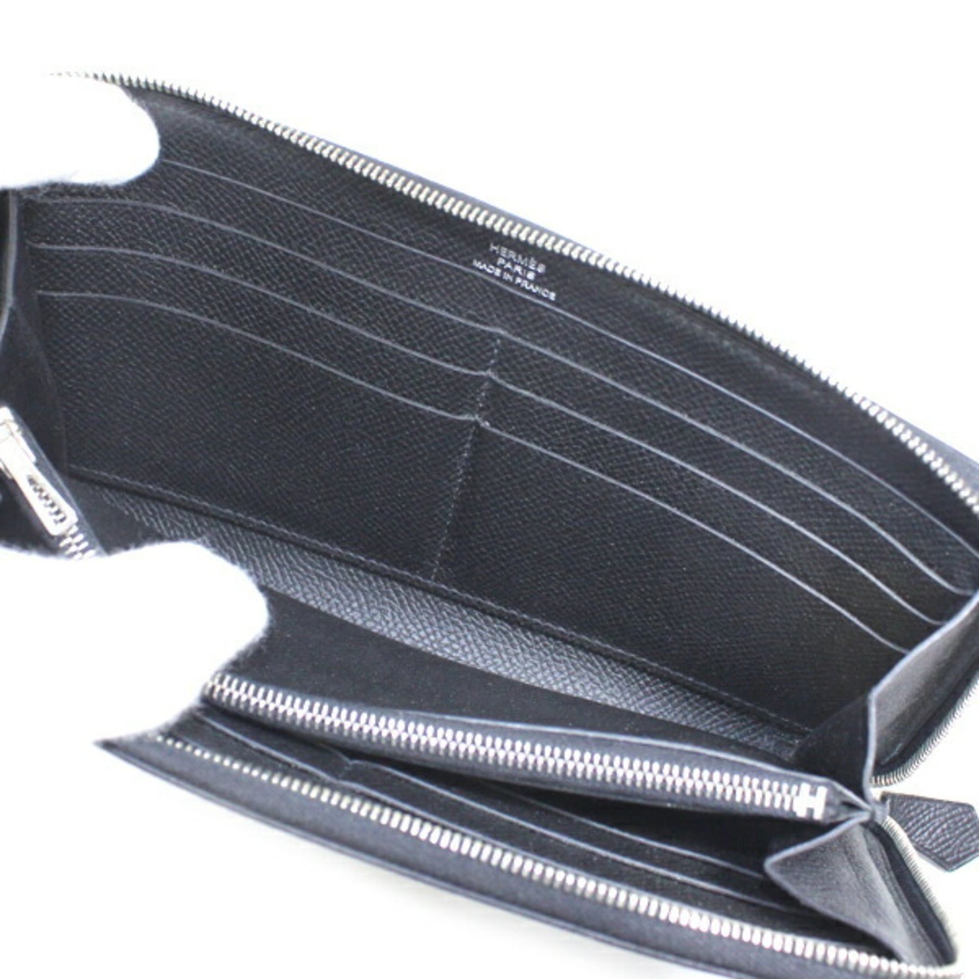 Hermes Black Epsom Leather Long Wallet (Bi-Fold) (Pre-Owned)