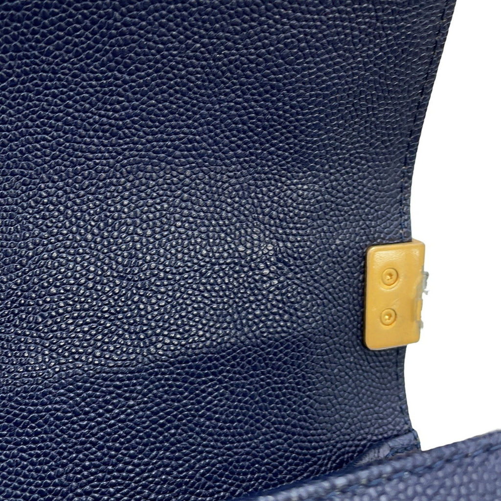 Chanel Matelasse Navy Grained Calfskin Shoulder Bag (Pre-Owned)