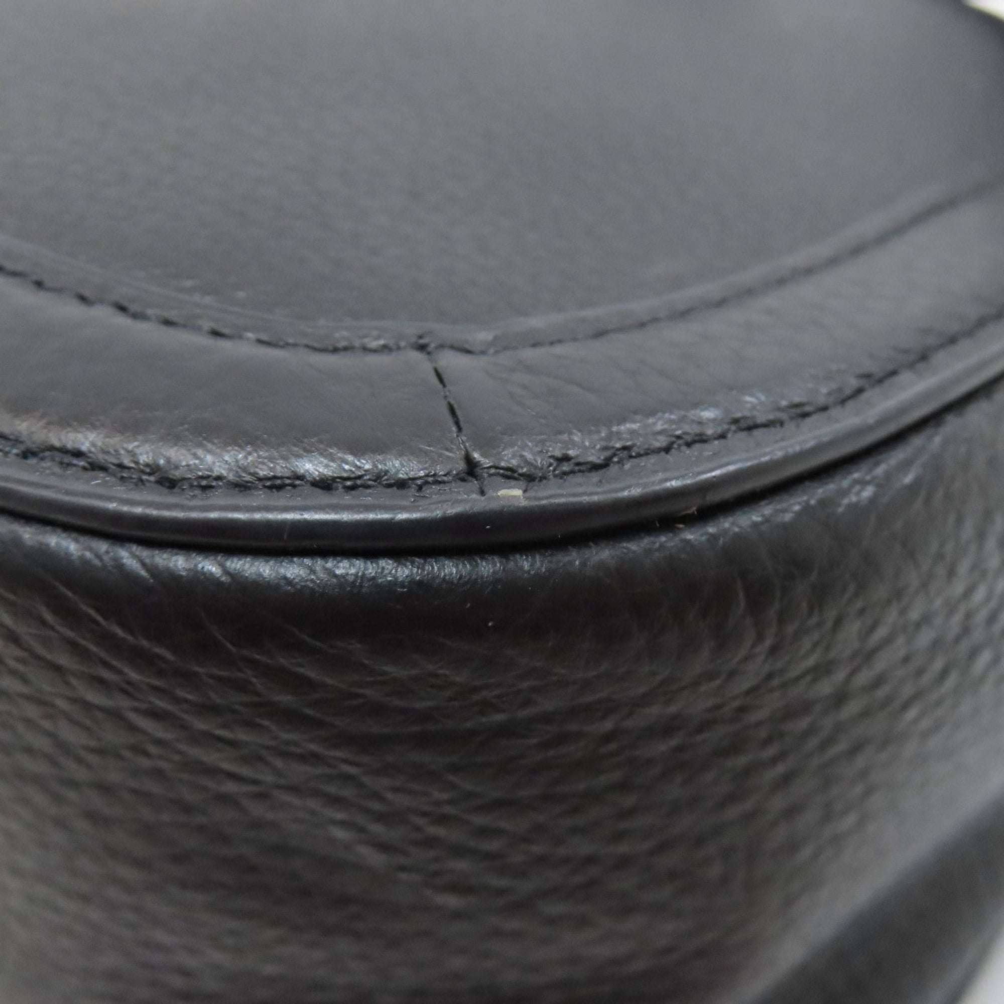 Coach Black Leather Saddle Bag Shoulder Bag (Pre-Owned)