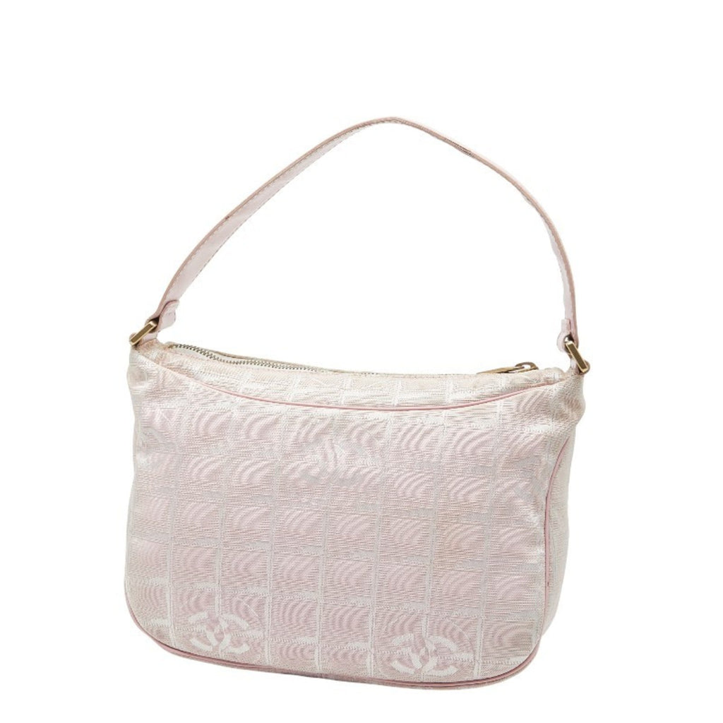 Chanel Pink Nylon Leather Shoulder Bag (Pre-Owned)