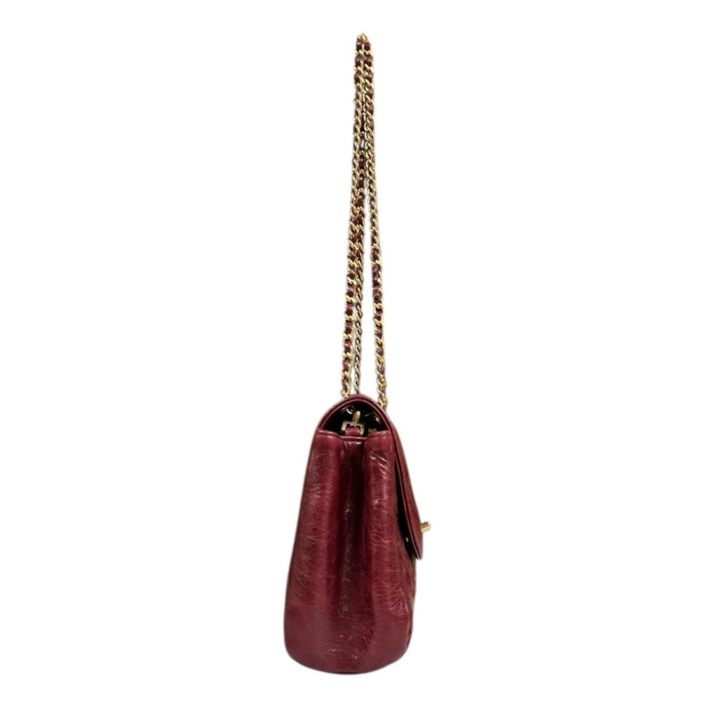 Chanel Red Color Leather Shoulder Bag (Pre-Owned)