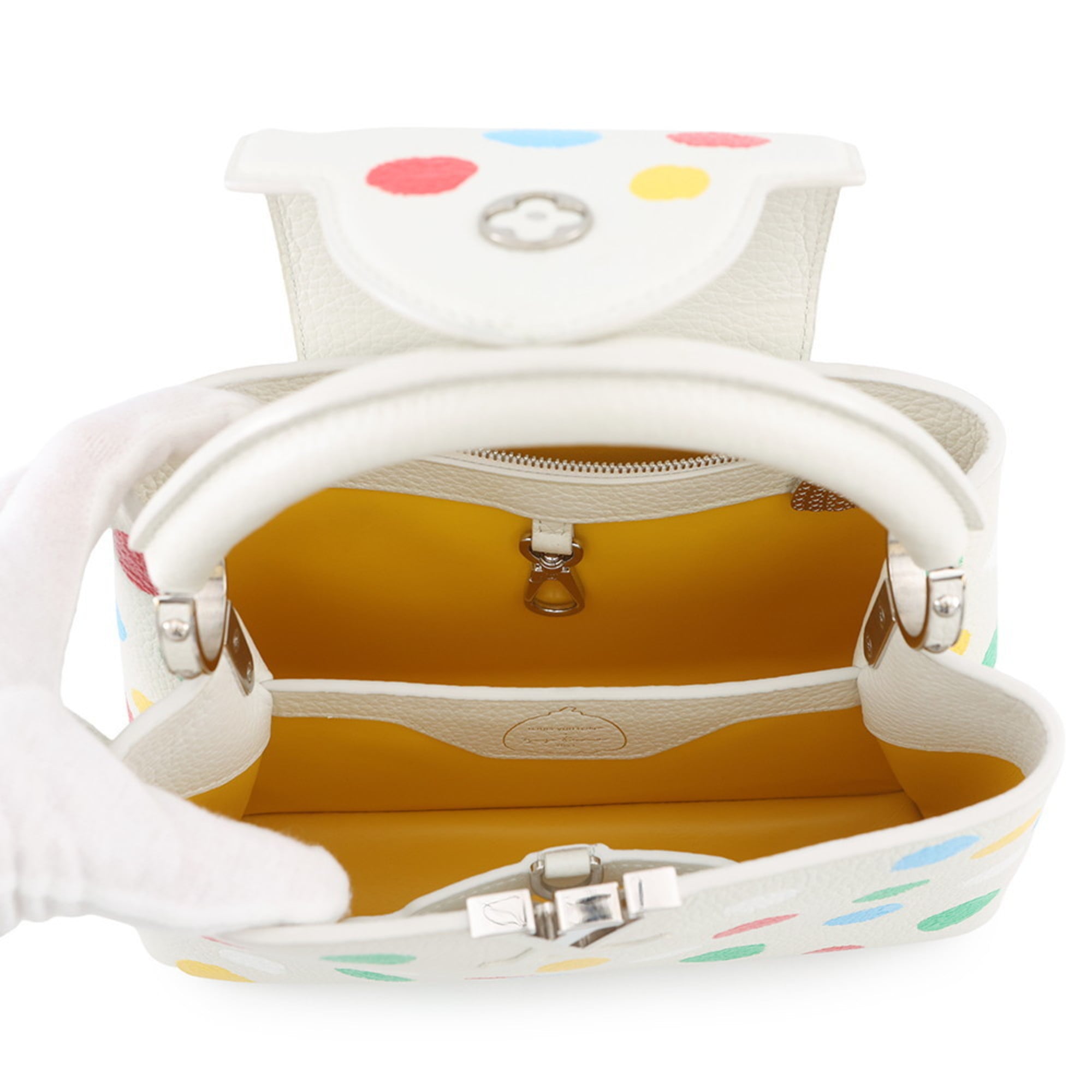 Louis Vuitton Multi-Color White Leather Handbag (Pre-Owned)