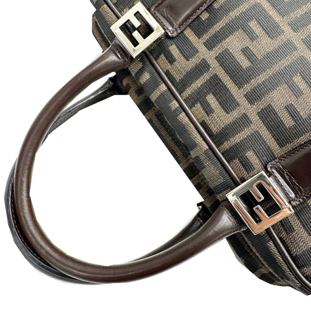 Fendi Brown Canvas Leather Handbag (Pre-Owned)