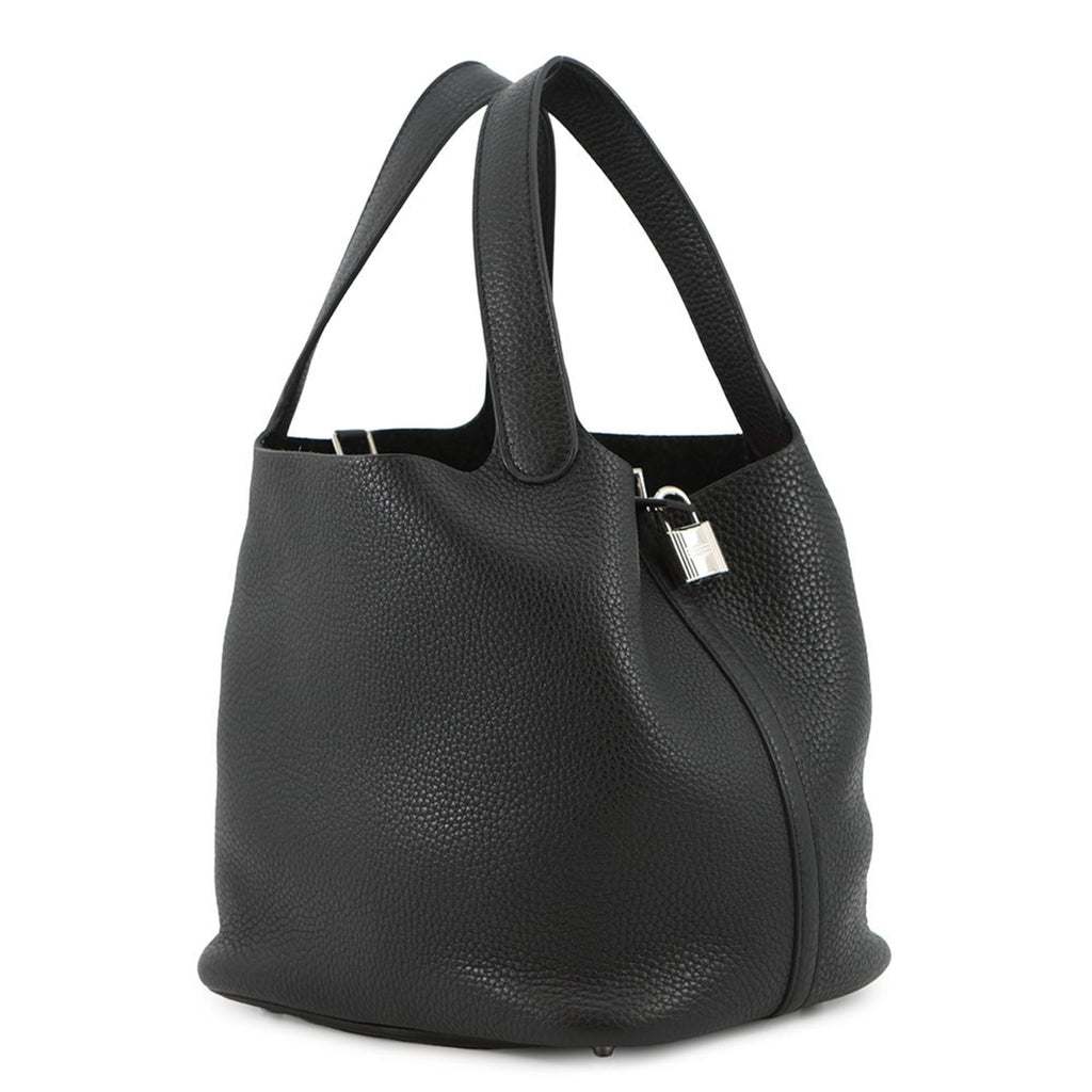 Hermes Picotin Black Taurillon Clemence Leather Handbag (Pre-Owned)