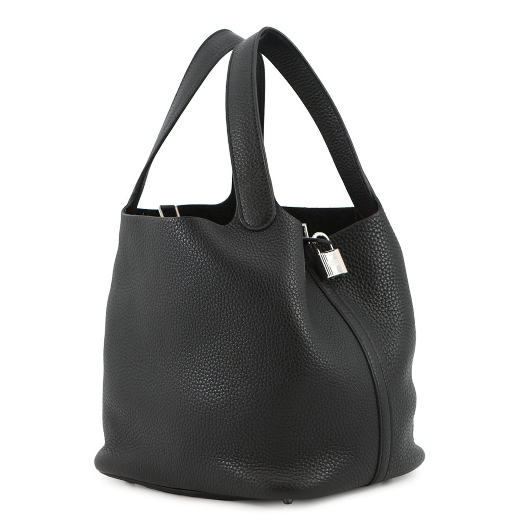 Hermes Picotin Black Taurillon Clemence Leather Handbag (Pre-Owned)