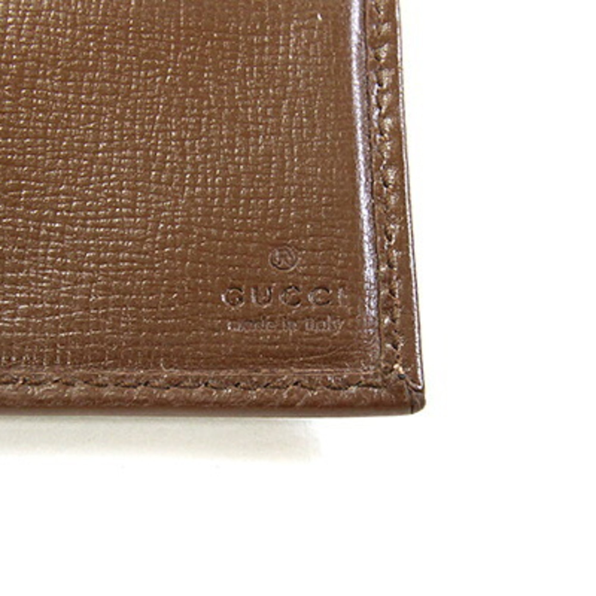 Gucci Beige Brown Gg Supreme Leather Wallet (Bi-Fold) (Pre-Owned)