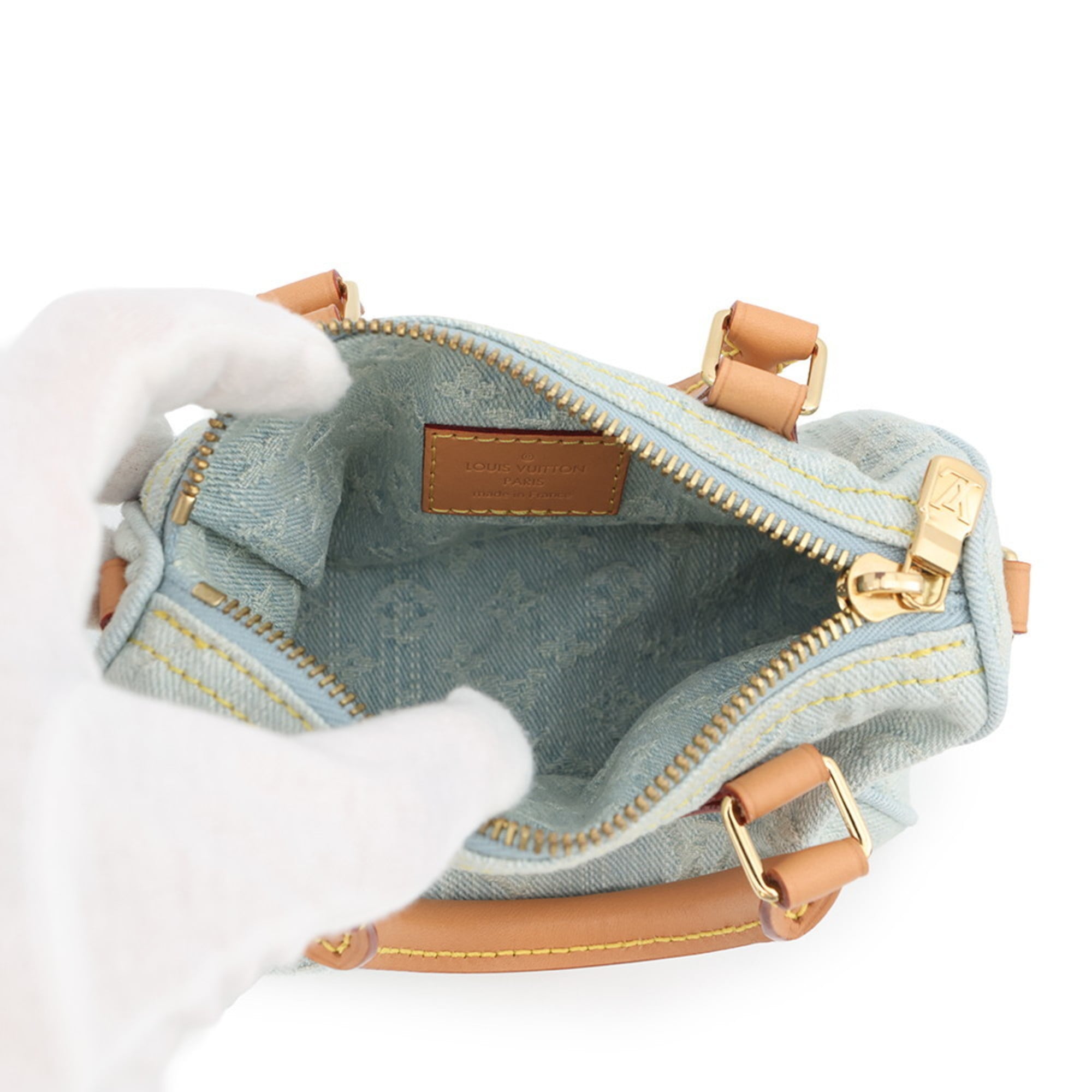 Louis Vuitton Monogram Denim Sky Blue Monogram Denim Handbag Shoulder Bag (Pre-Owned)