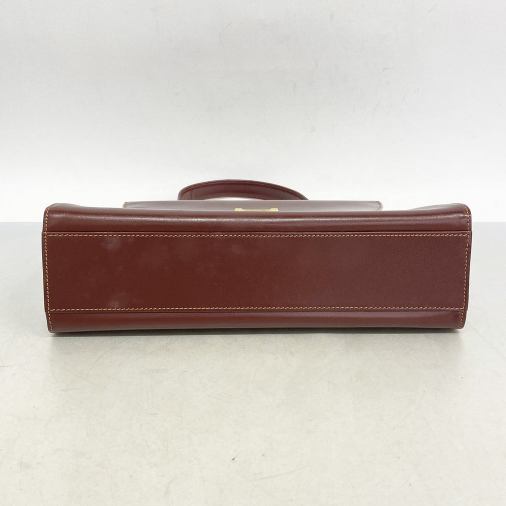 Cartier Bordeaux Leather Handbag (Pre-Owned)