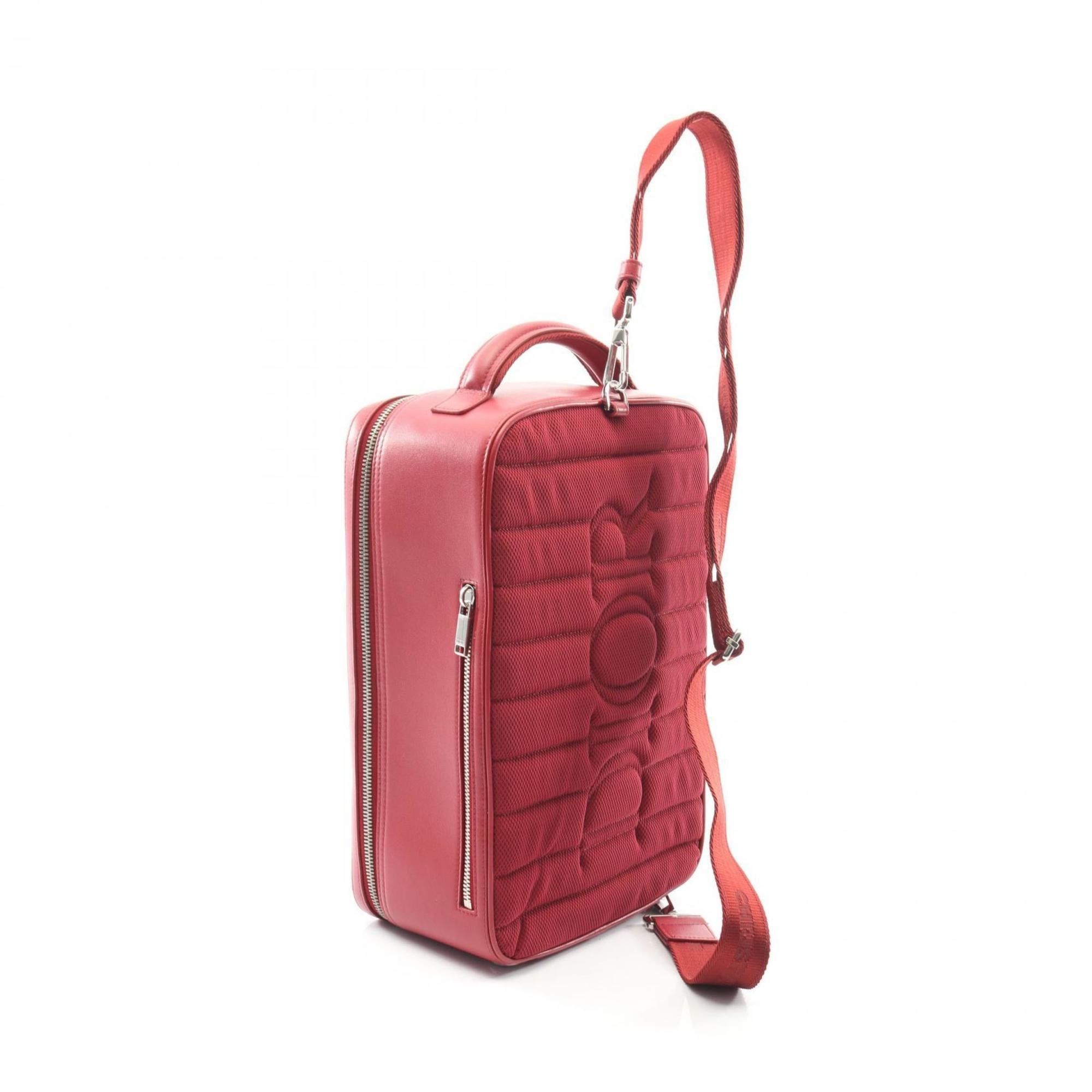 Christian Dior Red Color Leather Fanny Pack Sling Bag (Pre-Owned)