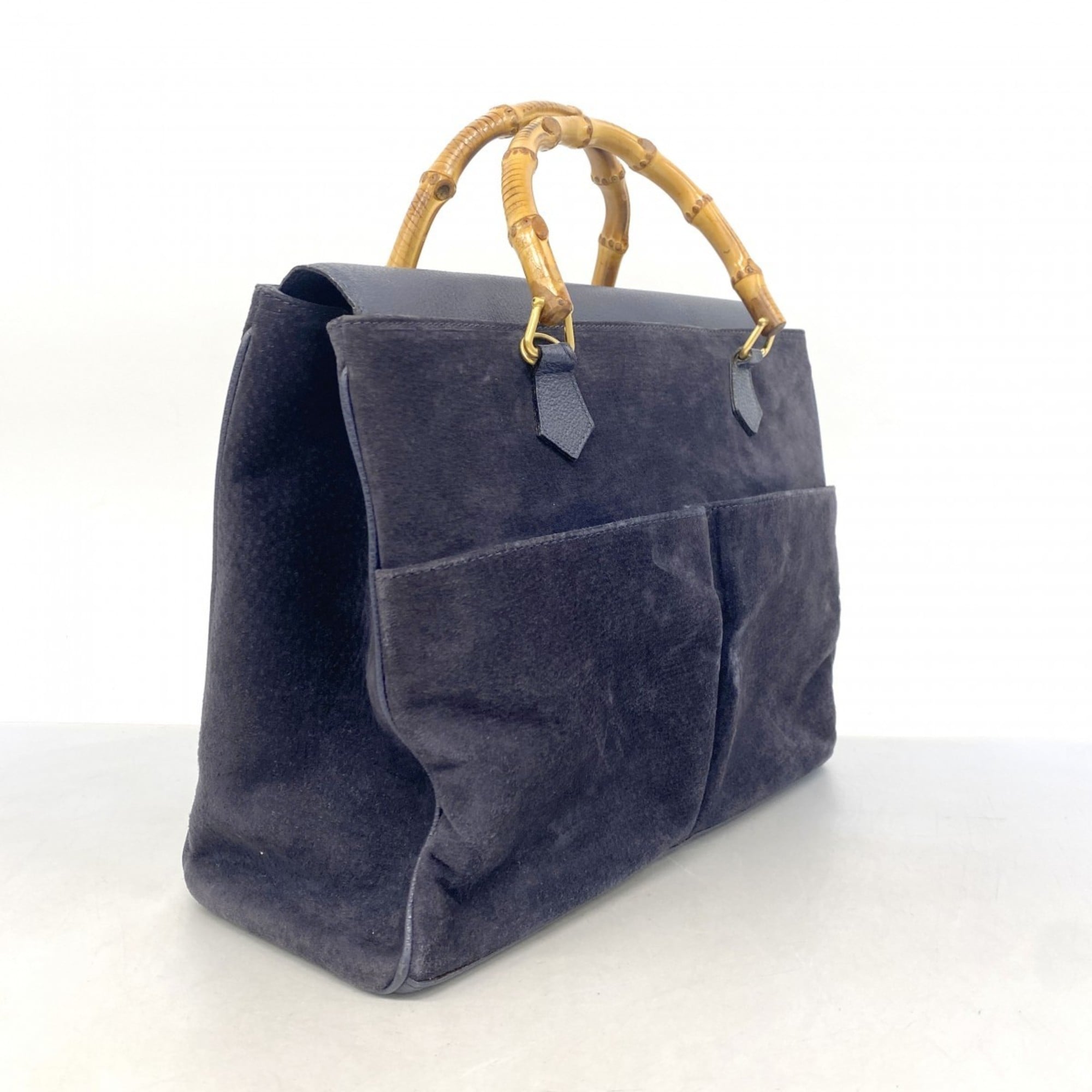 Gucci Navy Suede Handbag (Pre-Owned)