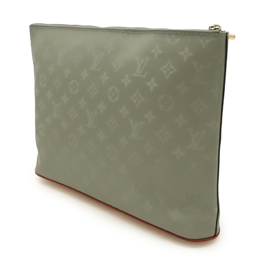 Louis Vuitton Gray Canvas Clutch Bag (Pre-Owned)
