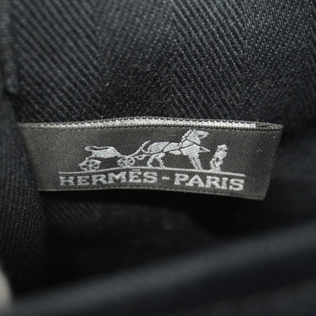 Hermes Black Toile Chevron Handbag (Pre-Owned)