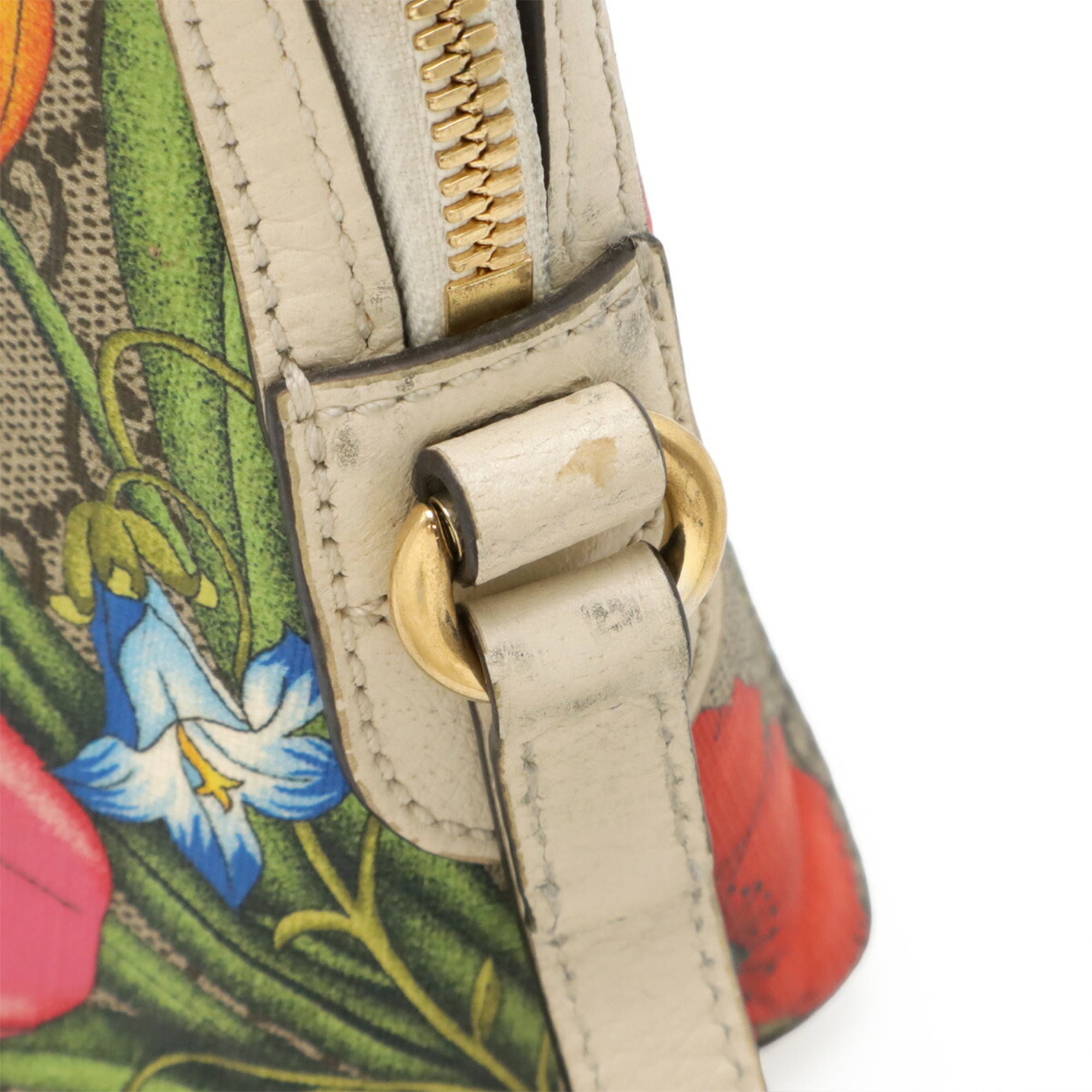 Gucci Beige Ivory Multi-Color Gg Supreme Canvas Leather Pochette Shoulder Bag (Pre-Owned)