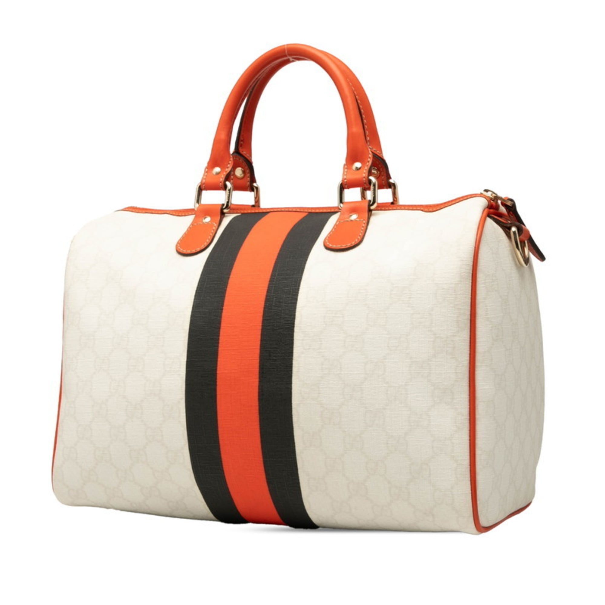 Gucci Black Orange White Pvc Leather Handbag (Pre-Owned)