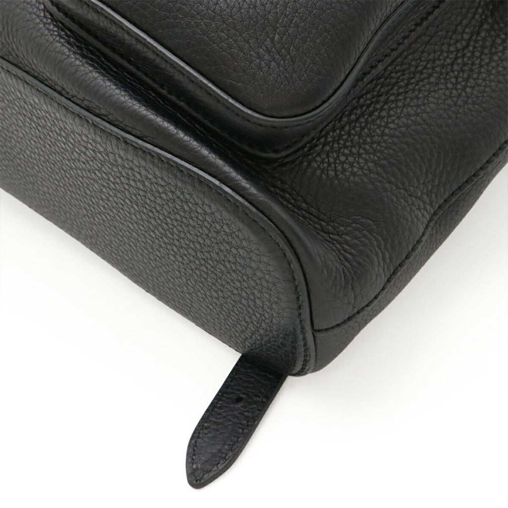 Gucci Black Bamboo Leather Backpack Shoulder Bag (Pre-Owned)