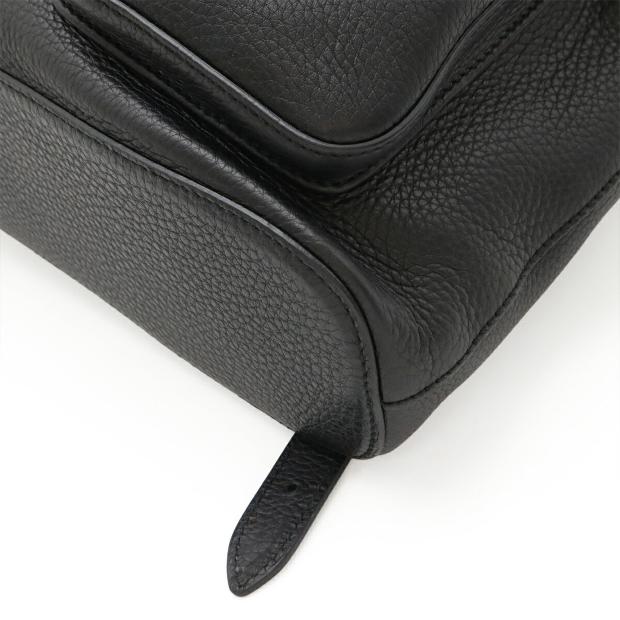 Gucci Black Bamboo Leather Backpack Shoulder Bag (Pre-Owned)