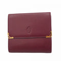 Cartier Bordeaux Leather Wallet (Tri-Fold) (Pre-Owned)