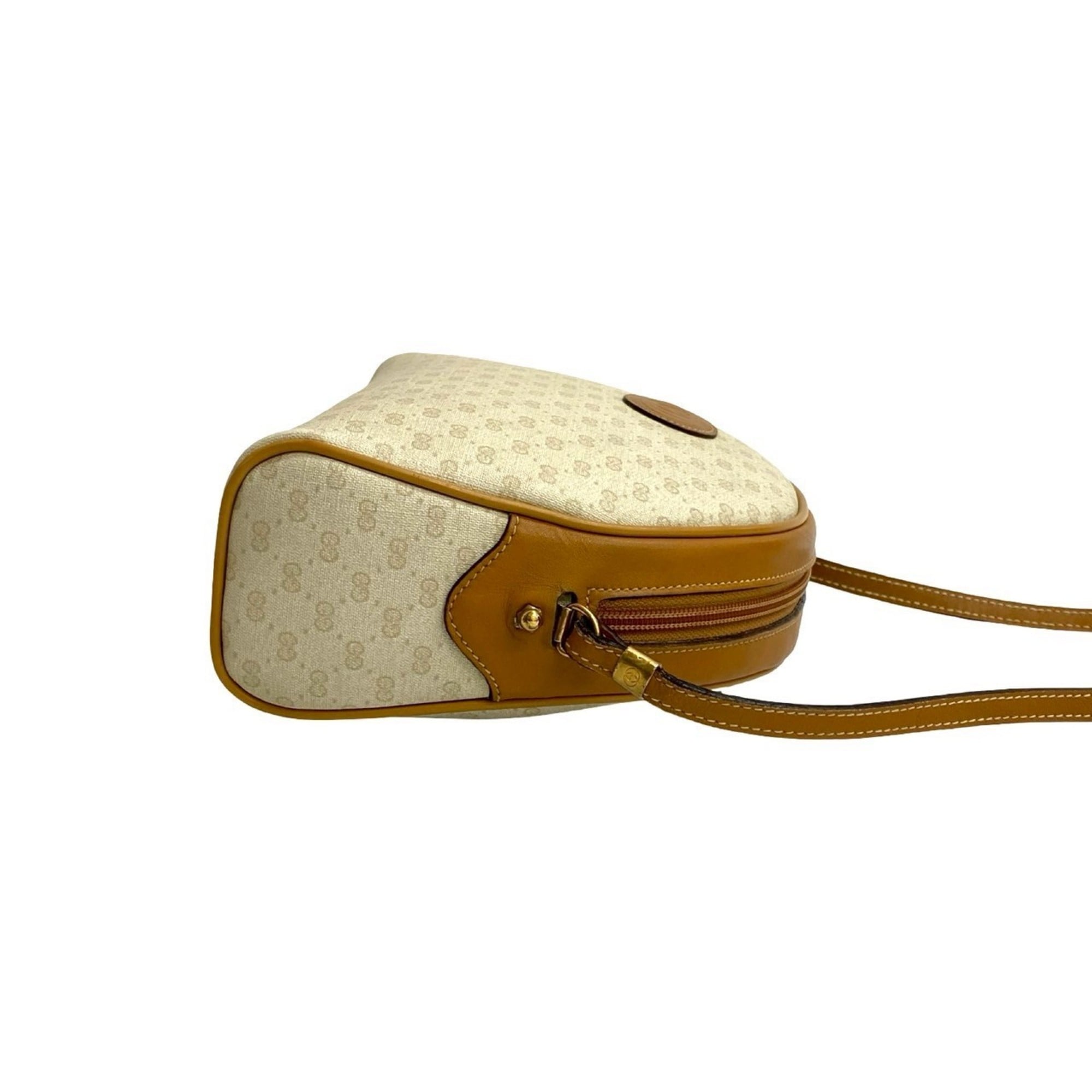 Gucci Brown Ivory Leather Pvc Pochette Shoulder Bag (Pre-Owned)