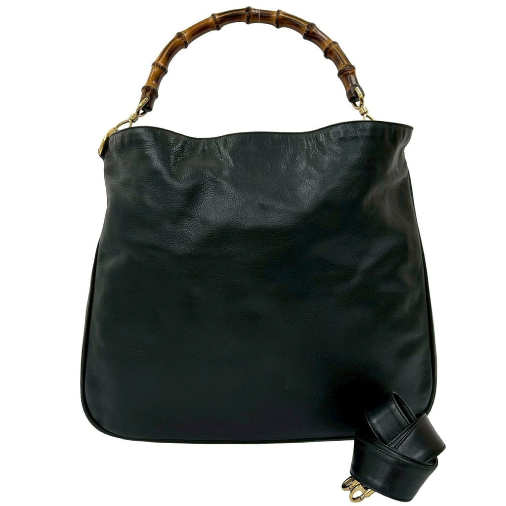 Gucci Black Leather Handbag Shoulder Bag Tote Bag (Pre-Owned)