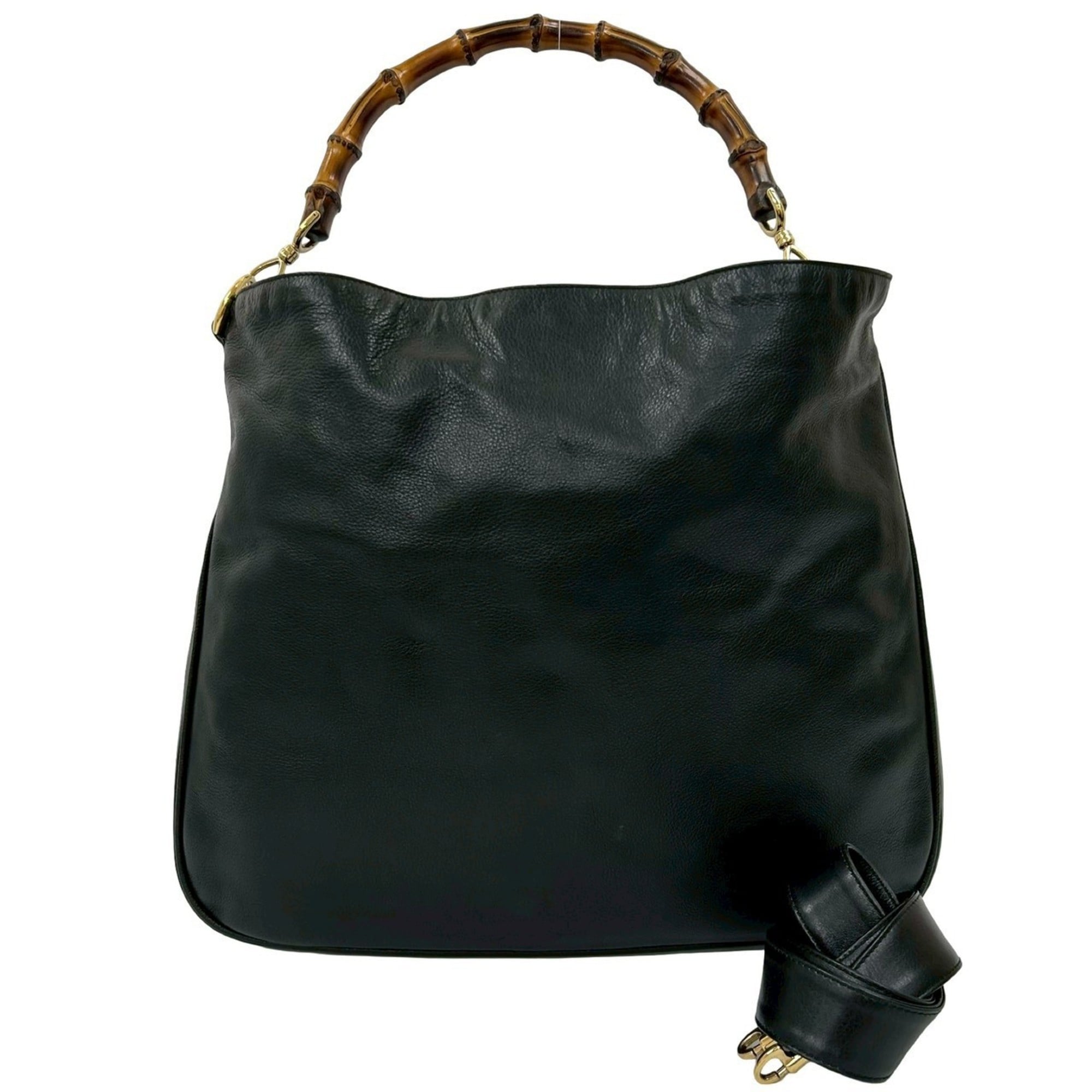 Gucci Black Leather Handbag Shoulder Bag Tote Bag (Pre-Owned)