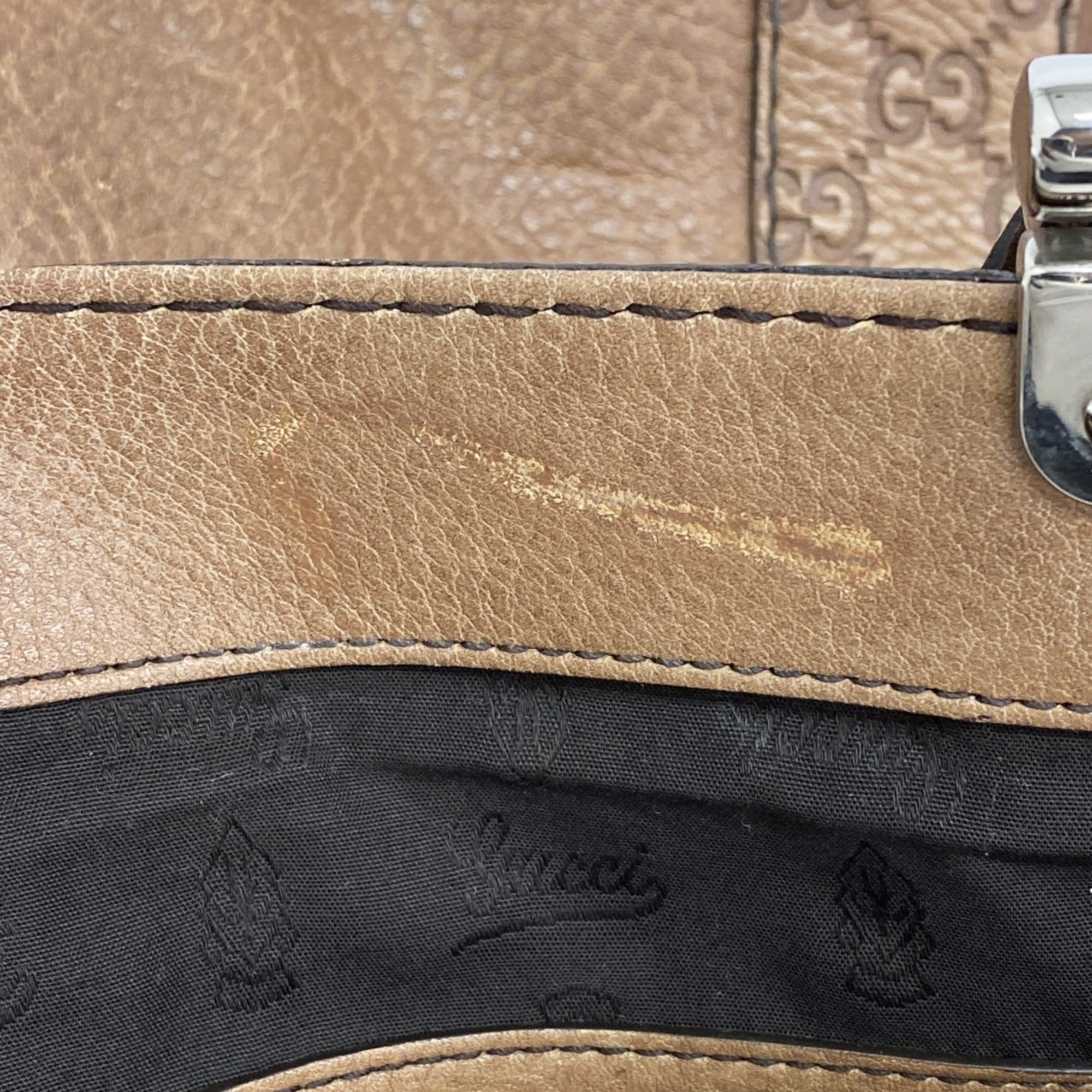 Gucci Brown Leather Tote Bag (Pre-Owned)