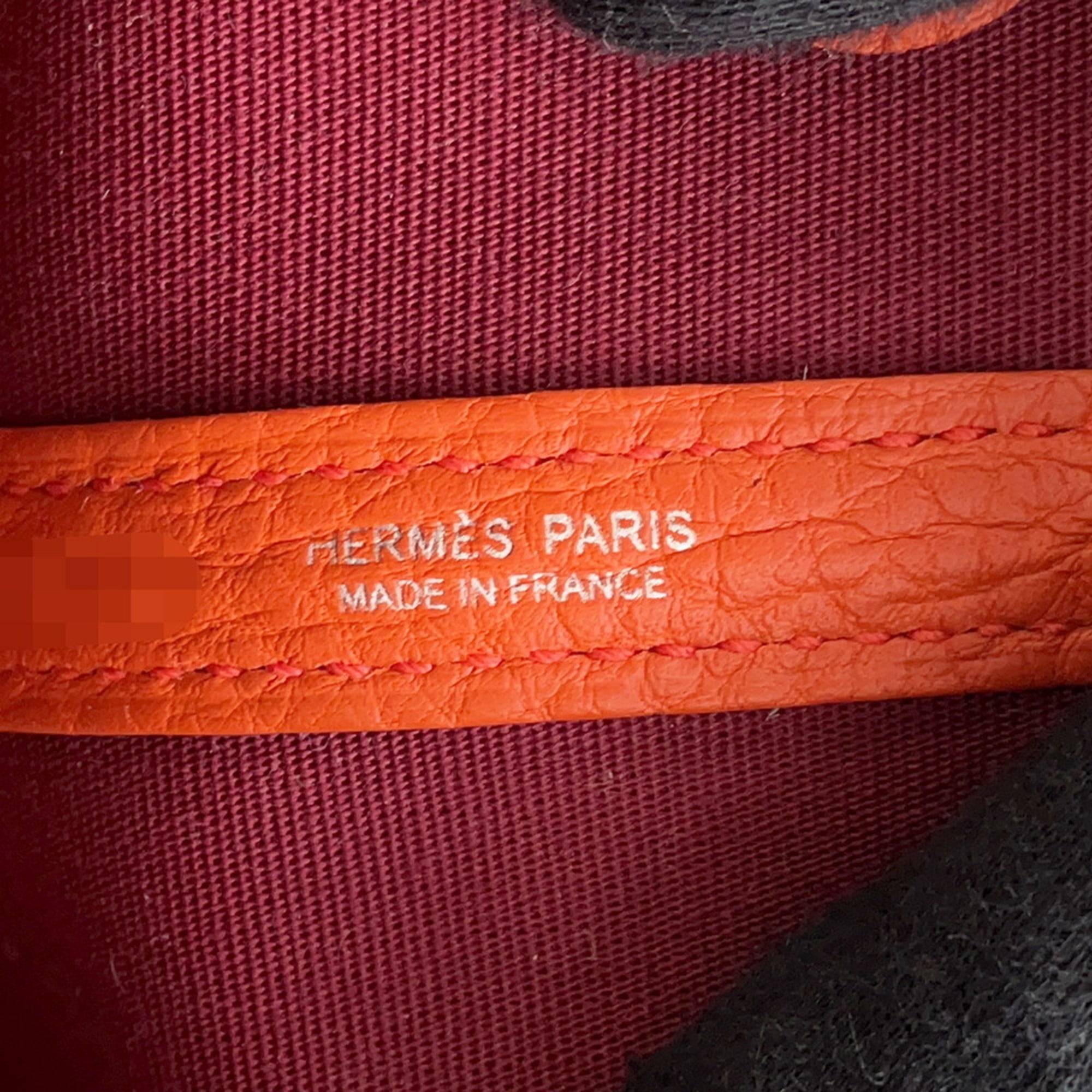 Hermes Garden Orange Poppy Rouge Grenat Toile H Negonda Leather Tote Bag (Pre-Owned)