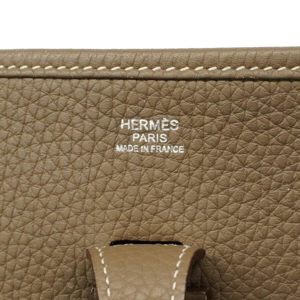 Hermes Etoupe Gray Taurillon Clemence Leather Shoulder Bag (Pre-Owned)