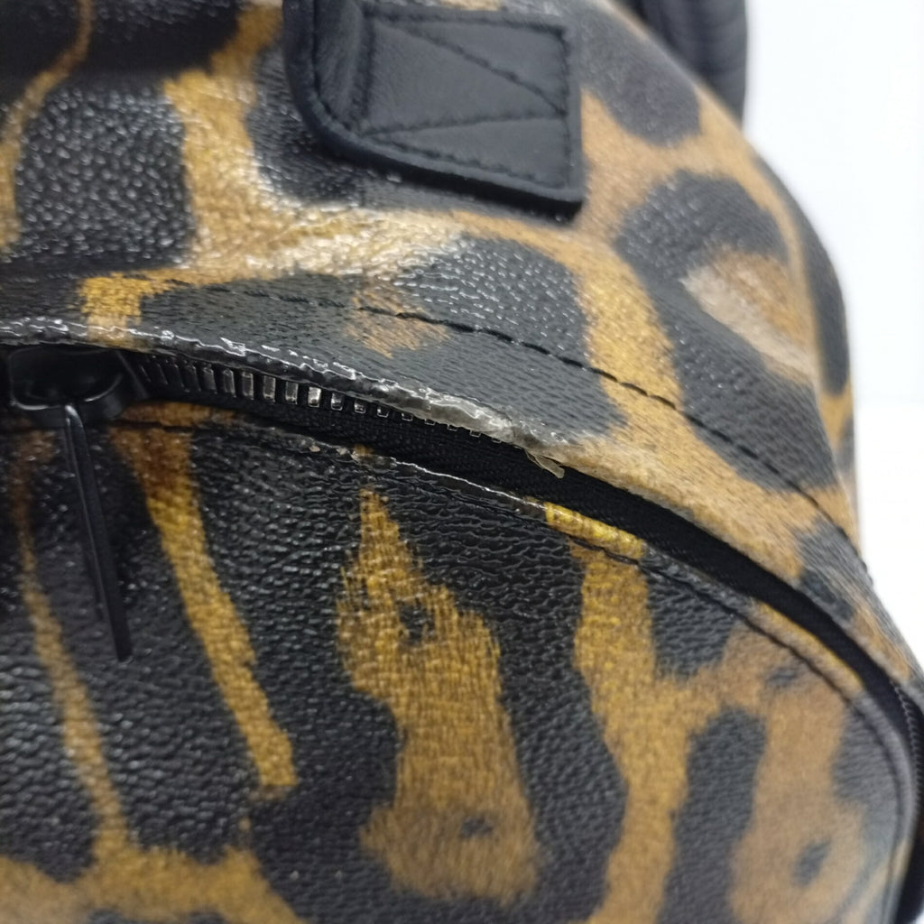 Louis Vuitton Black Brown Leopard Pvc Coated Canvas Leather Backpack (Pre-Owned)