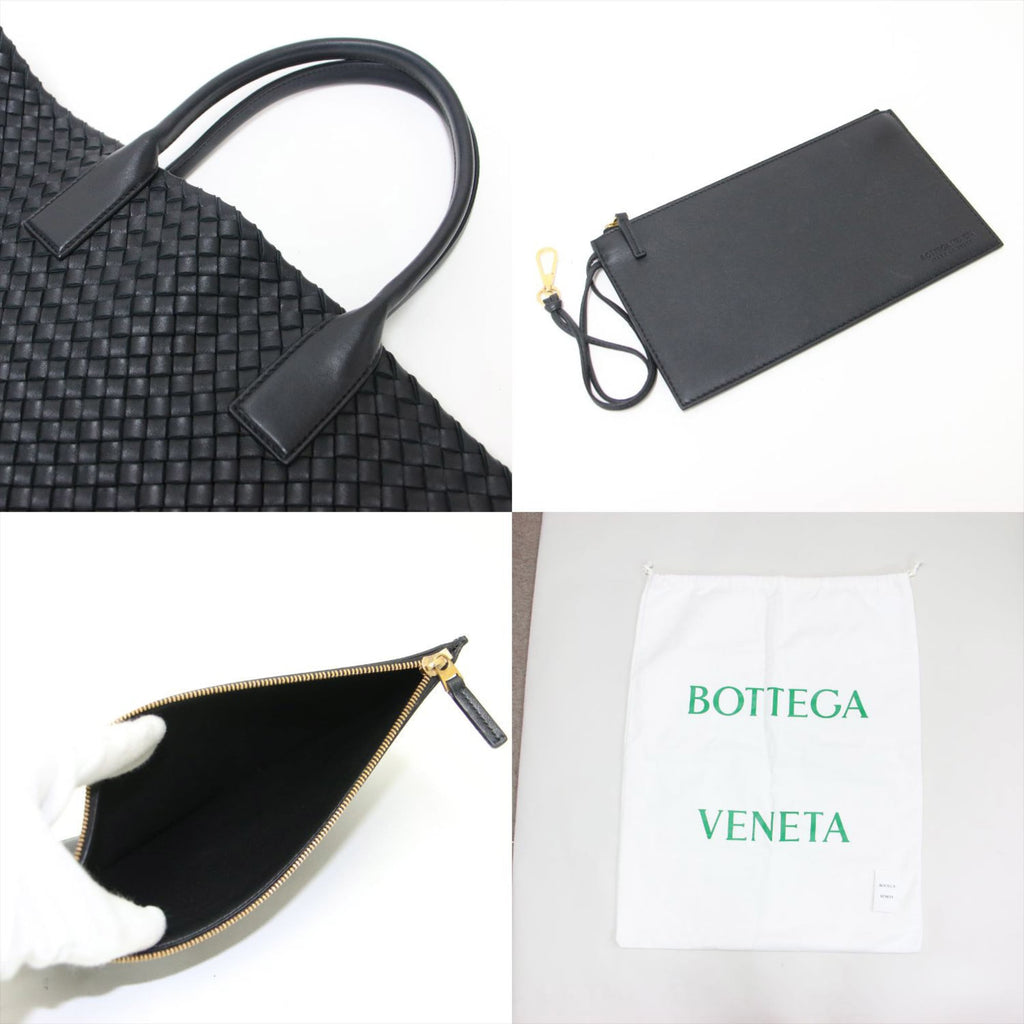 Bottega Veneta Black Intrecciato Handbag Tote Bag (Pre-Owned)