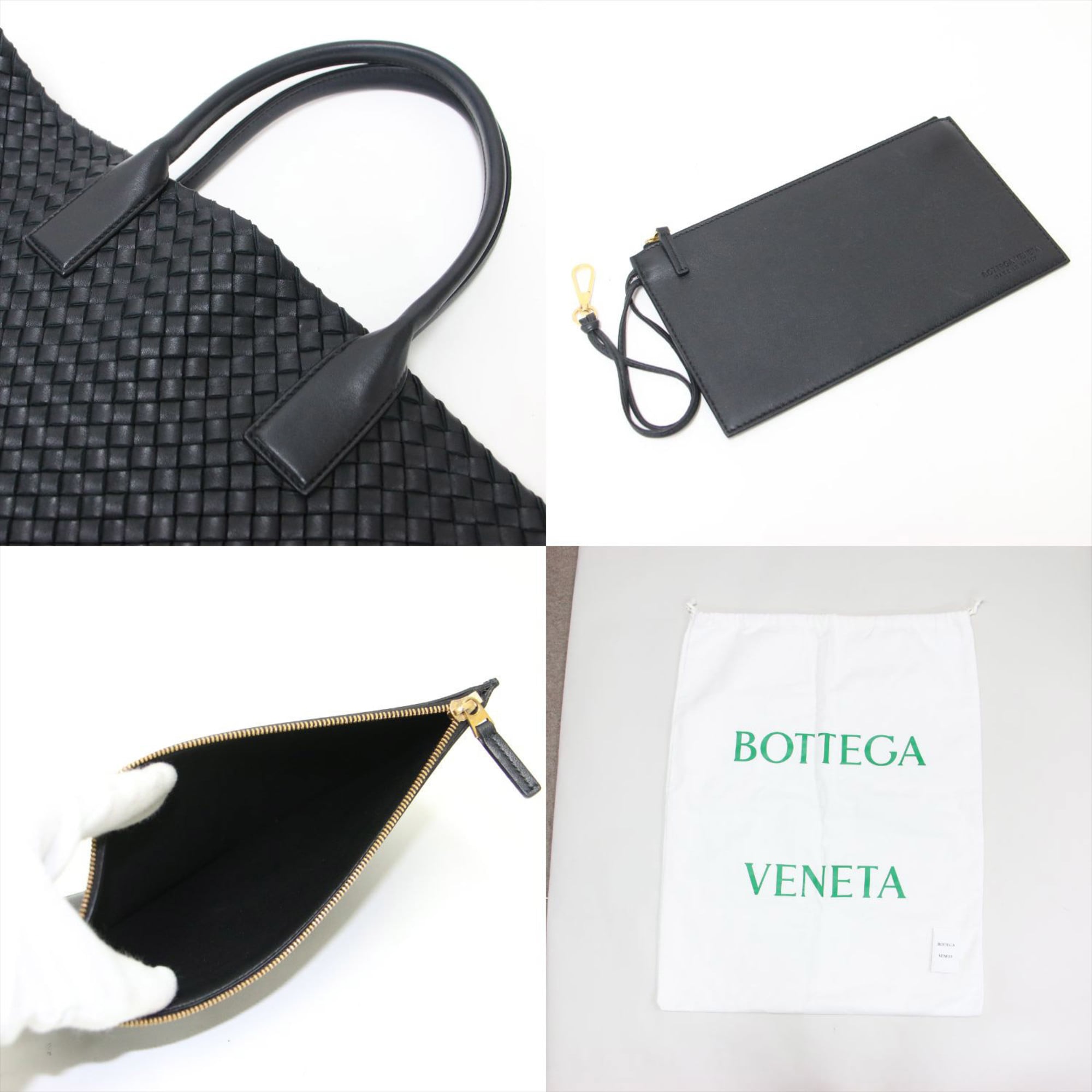 Bottega Veneta Black Intrecciato Handbag Tote Bag (Pre-Owned)