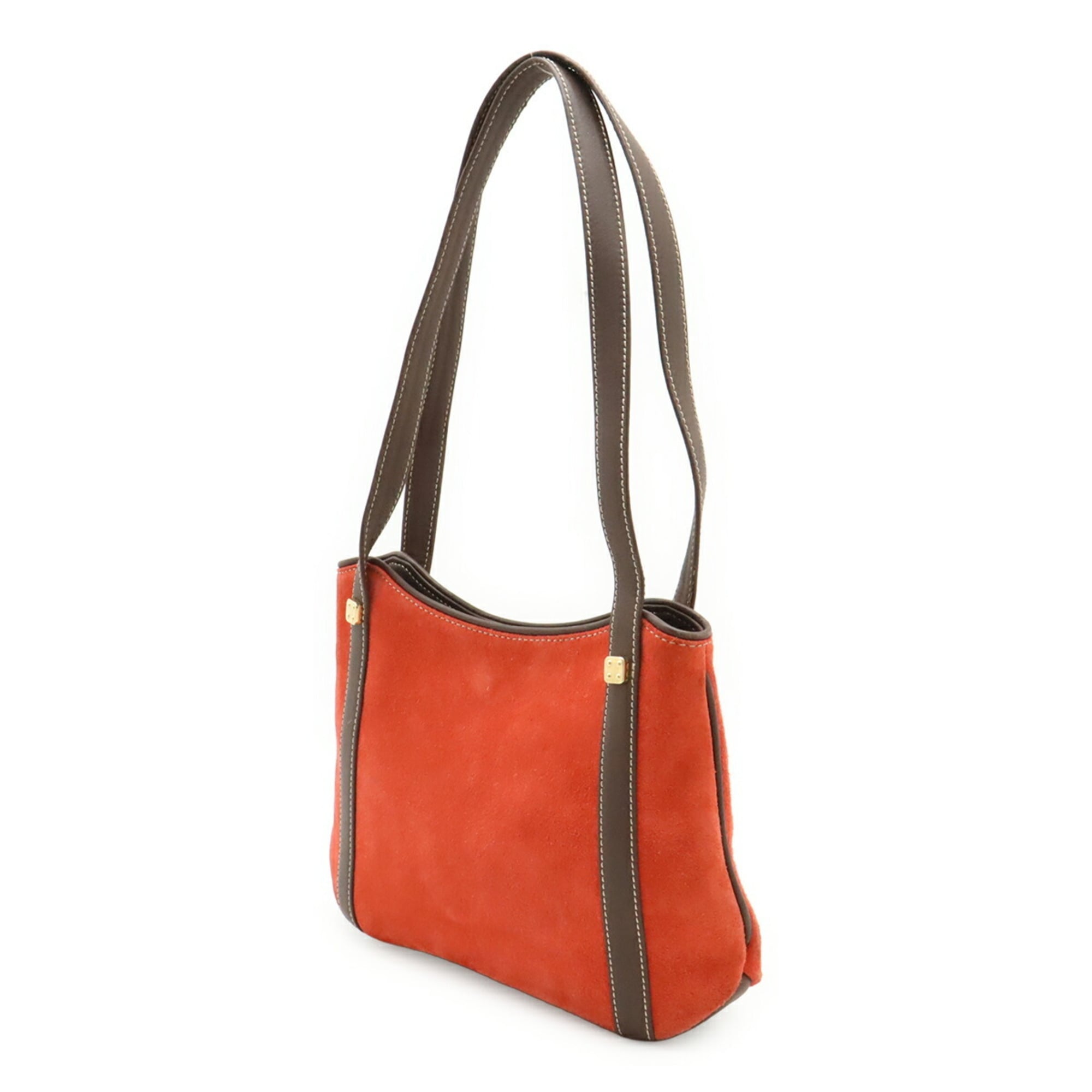 Loewe Brown Red Color Suede Leather Handbag Shoulder Bag (Pre-Owned)