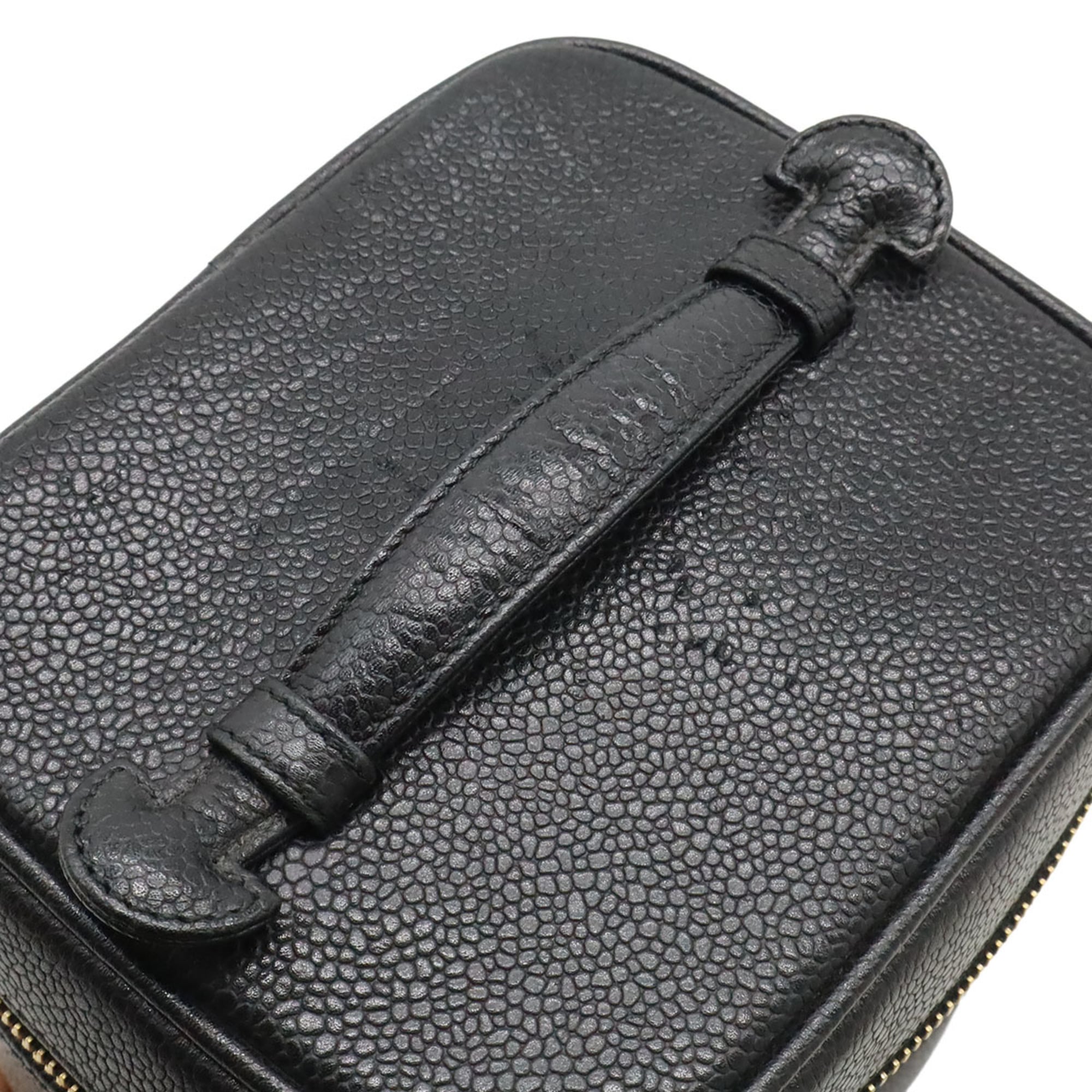 Chanel Black Grained Calfskin Handbag Vanity Bag (Pre-Owned)