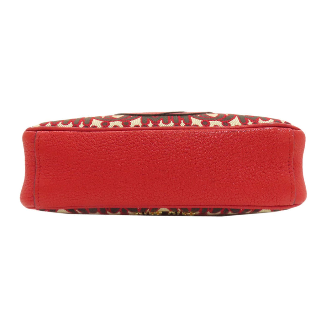 Miu Miu Red Color Canvas Shoulder Bag (Pre-Owned)
