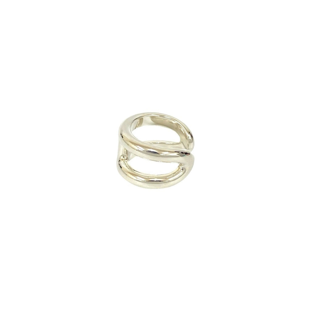 Hermes Silver Silver 925 Band Ring (Pre-Owned)