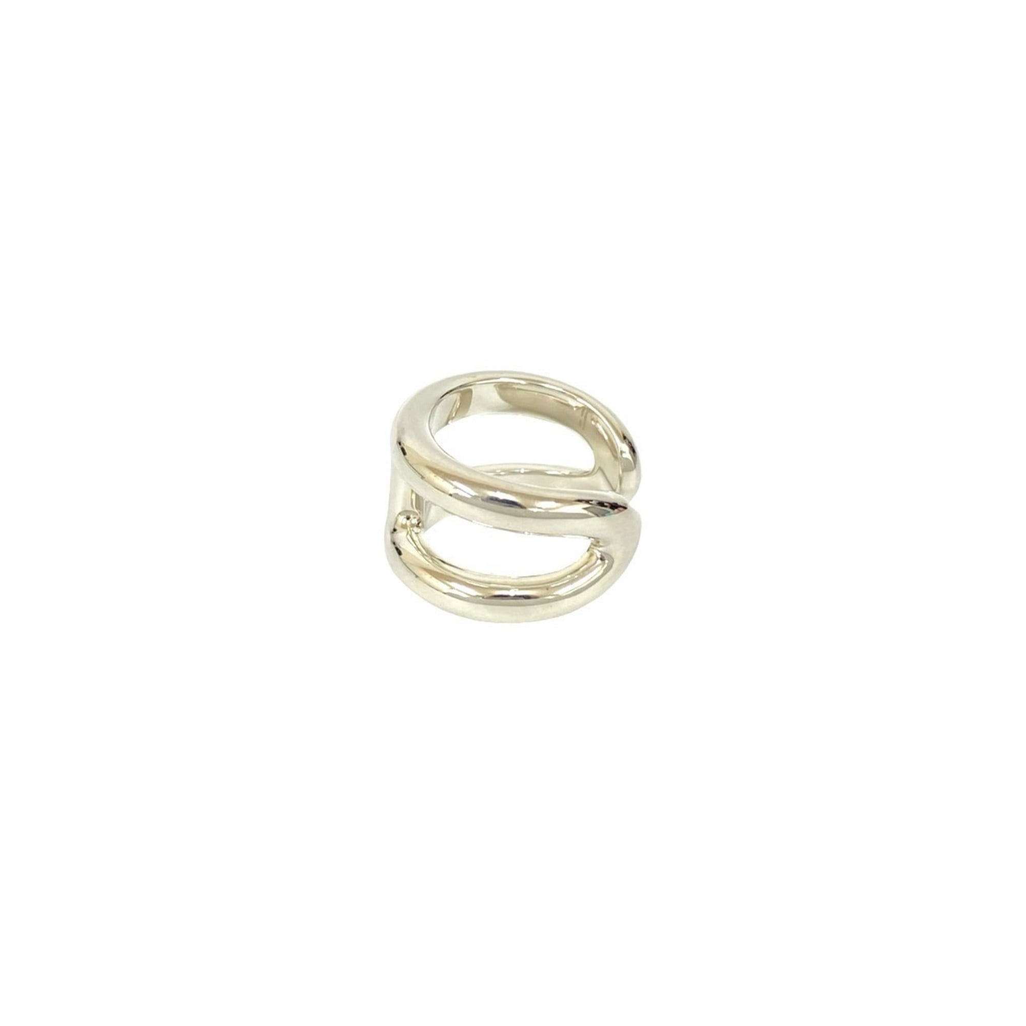 Hermes Silver Silver 925 Band Ring (Pre-Owned)